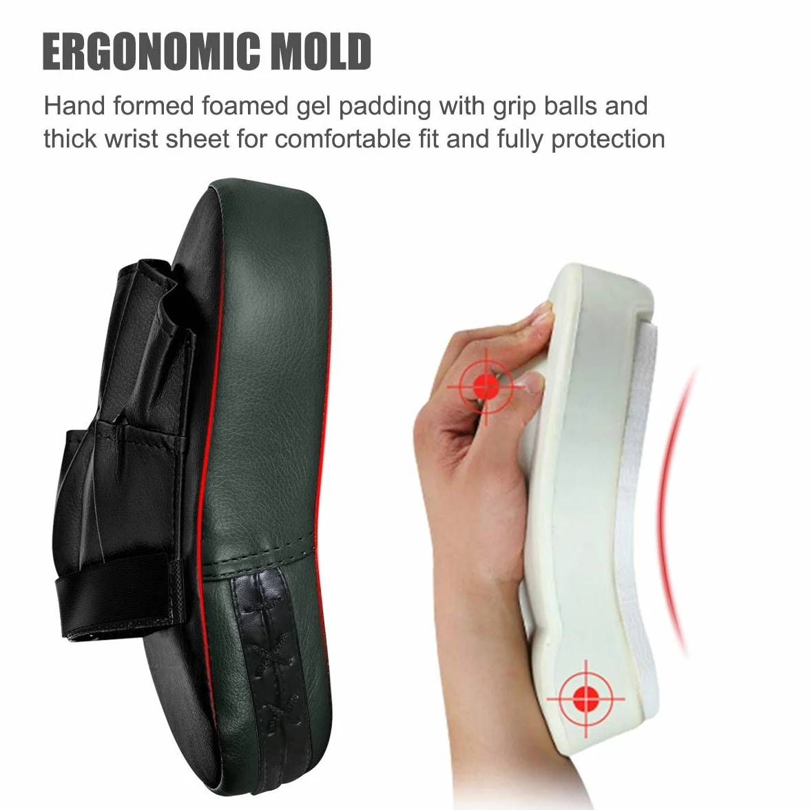 Manoplas de Boxeo PU, Protectores de Mano Precontorneados para Kick Boxing, Muay Thai, MMA