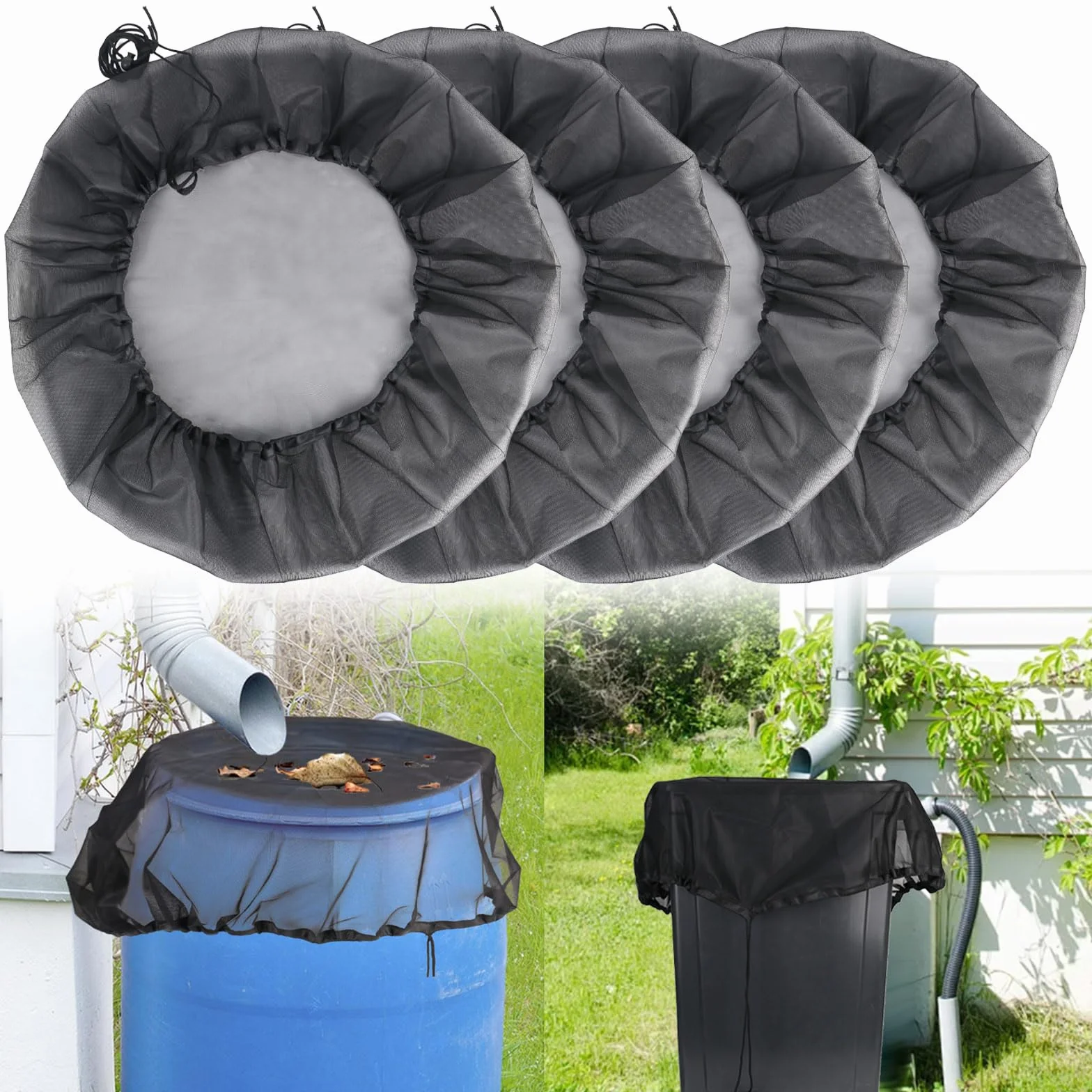 Red Protectora para Barriles de Lluvia 95 cm Ajustable Resistente a la Intemperie