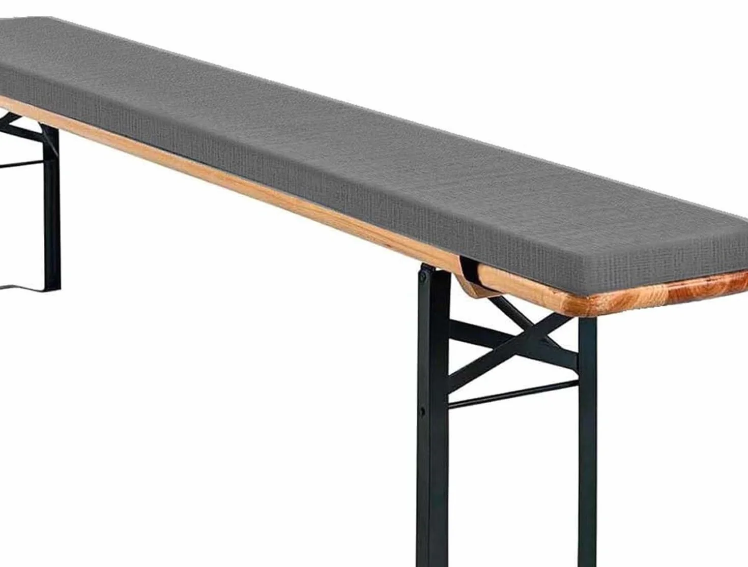 Cojines para Bancos 220x25 180x30 200x30 Exterior Interior Cremallera Jardín Cojín Banco Desenfundable Lavable Fondo Antideslizante Gris 110x28x3cm
