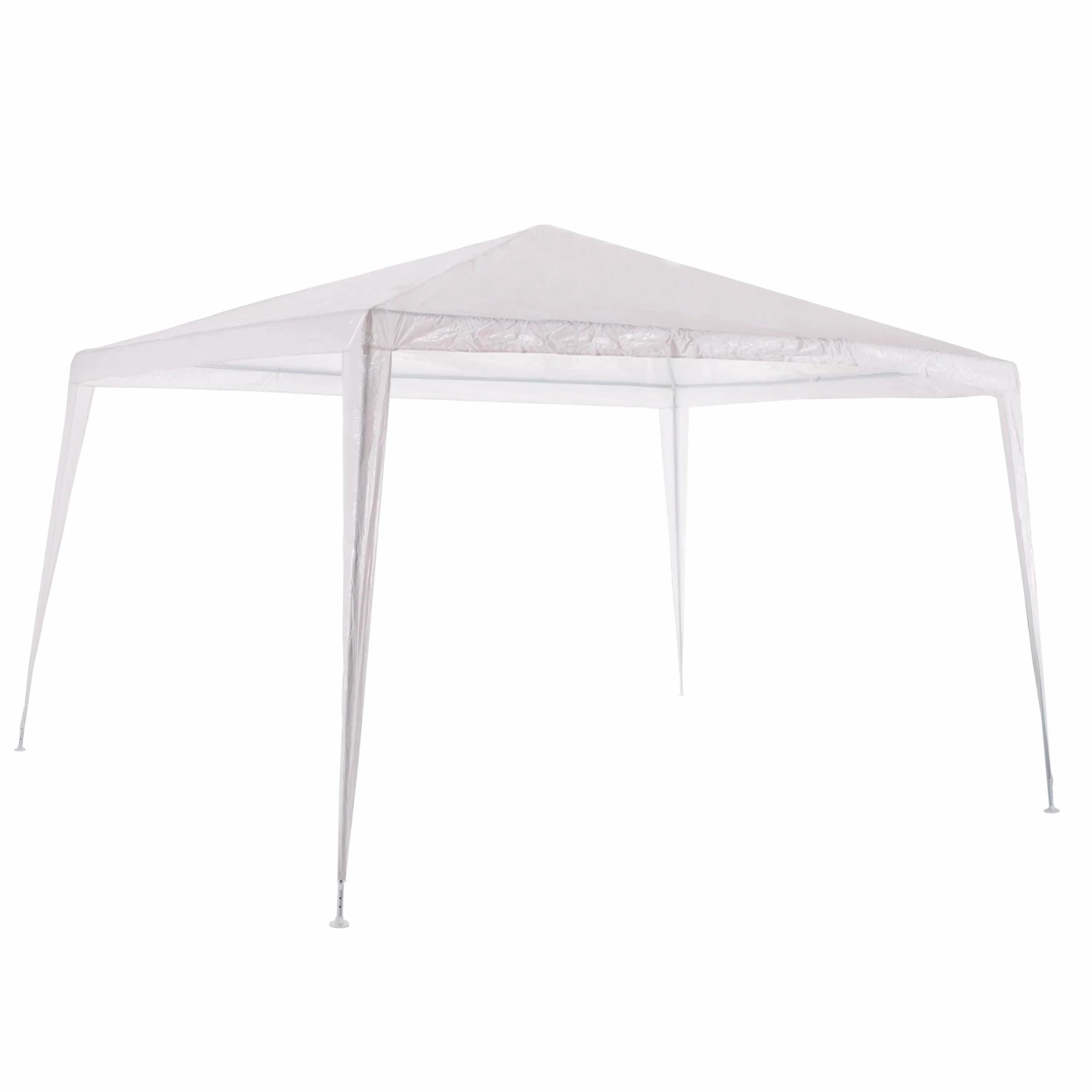 LOLAhome Carpa Cenador Gazebo Desmontable 3 x 3 m Blanco | con Tubos de Acero de Alta Resistencia, Protección UV, Rafia PE Resistente Lluvia| para Playa, Camping, Jardín, Patio, Terraza, Exteriores