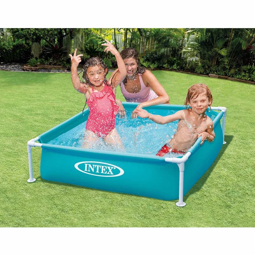 Intex Piscina Desmontable Cuadrada Tubular Infantil 122x122x30 cm 342 litros Vinilo Resistente