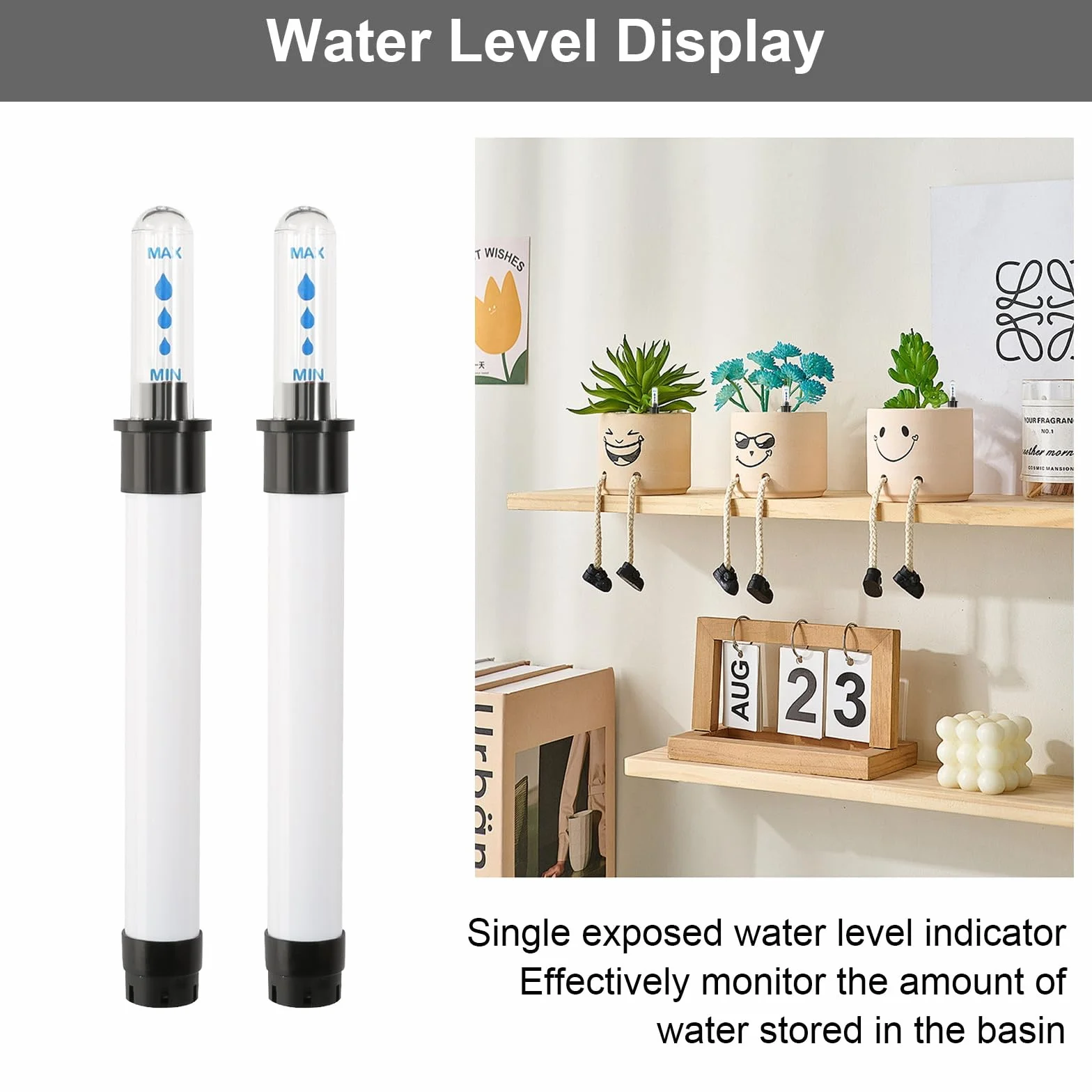Indicador de nivel de agua para plantas, 12 unidades, plástico