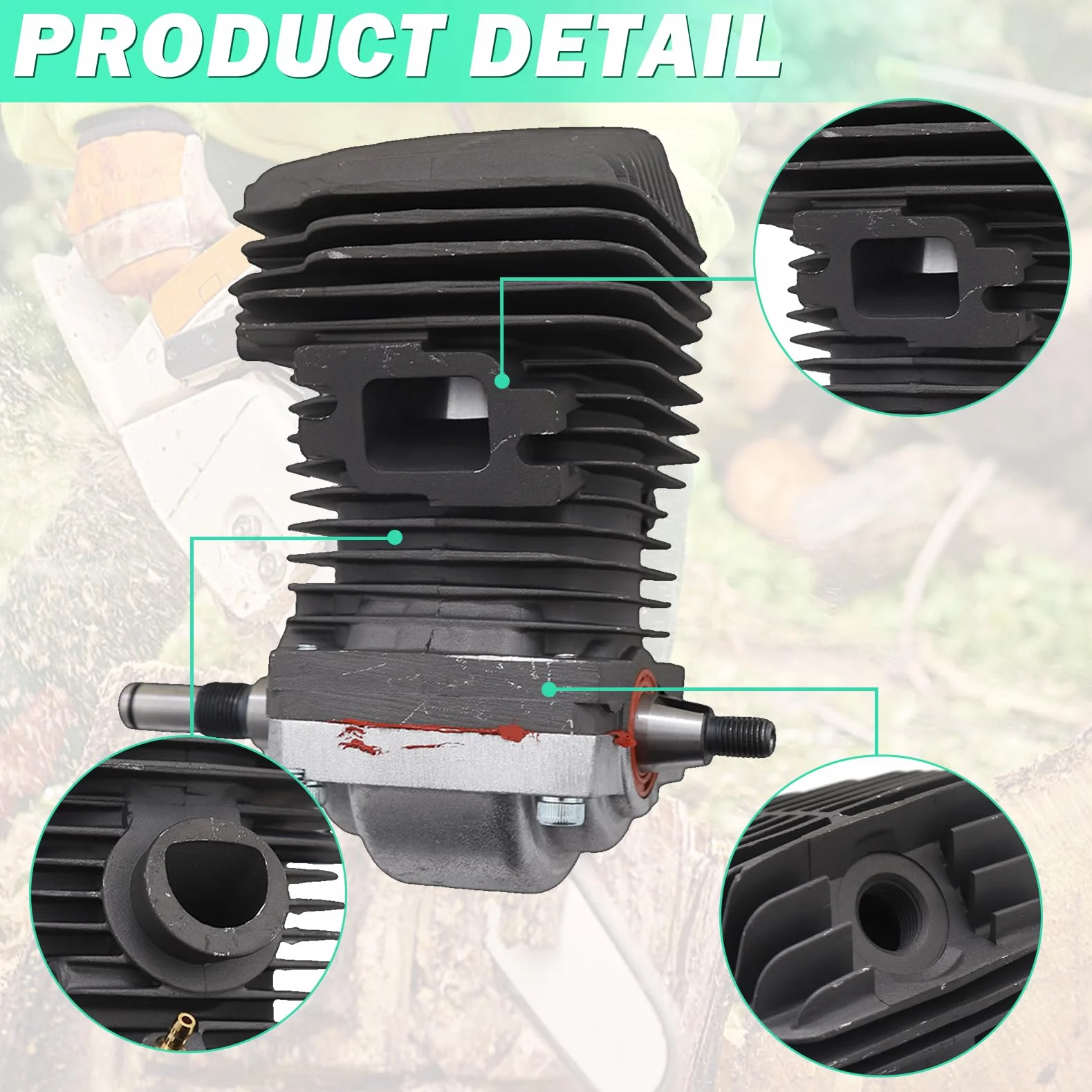 Adefol Kit de cilindro de 42,5 mm para motosierras Stihl MS250 MS230 023 025, cilindro con línea de combustible, filtro de combustible, sello de aceite, filtro de aire, repuesto OEM 1123 020 1209
