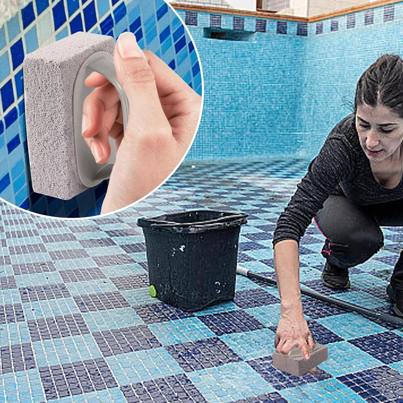 bloque de piedra pómez para piscinas, limpiador de azulejos, removedor de calcio