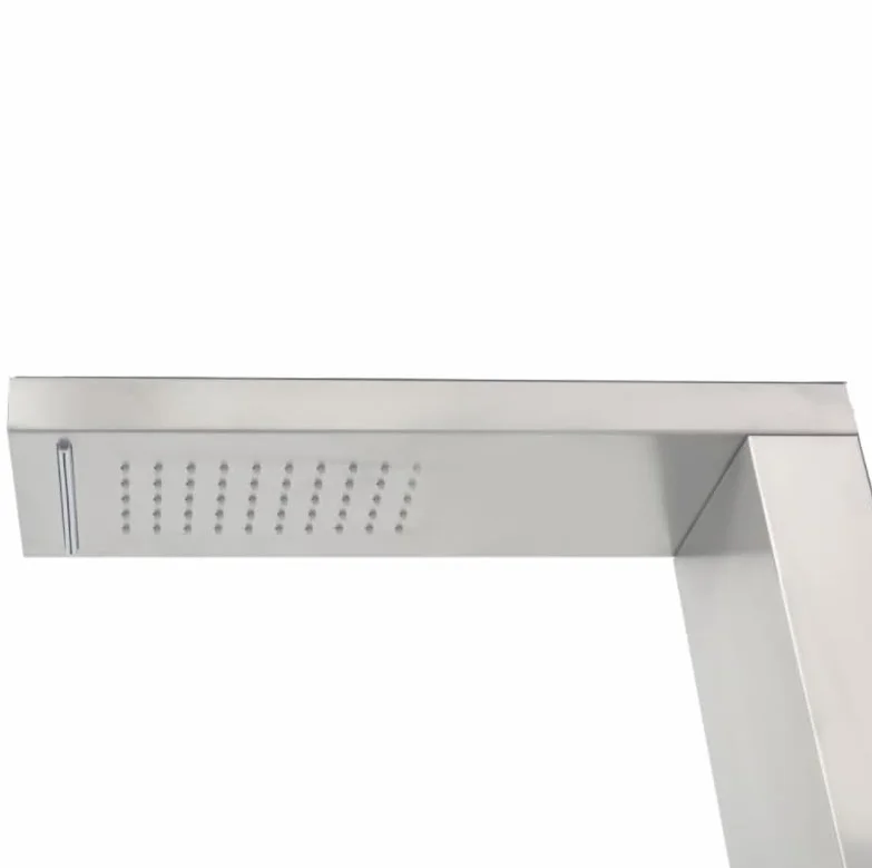 vidaXL Ducha Exterior Acero Inoxidable Curvado Juego Completo