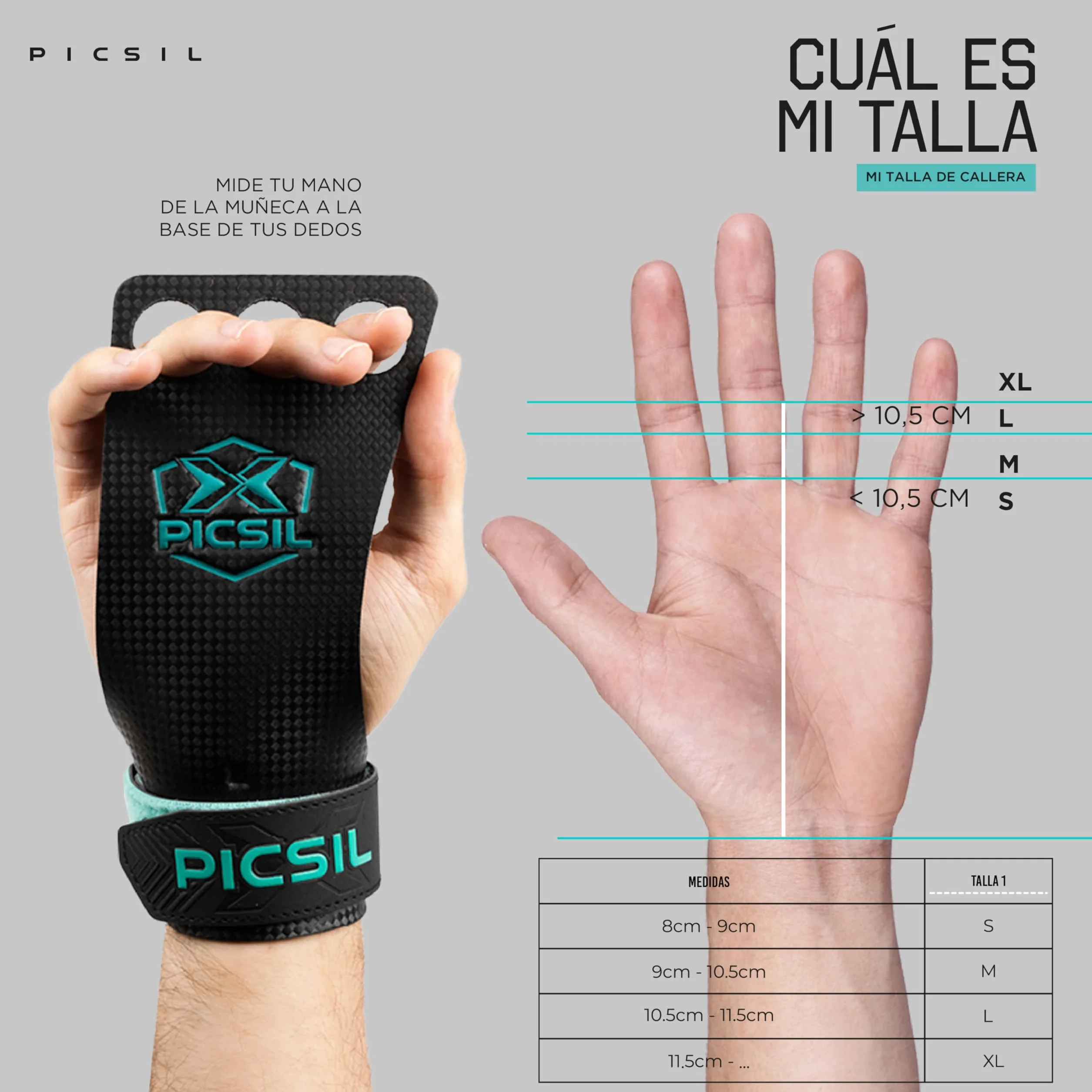 PICSIL Calleras Falcon Cross Training Fibra de Carbono Magnesio Agarre Barras