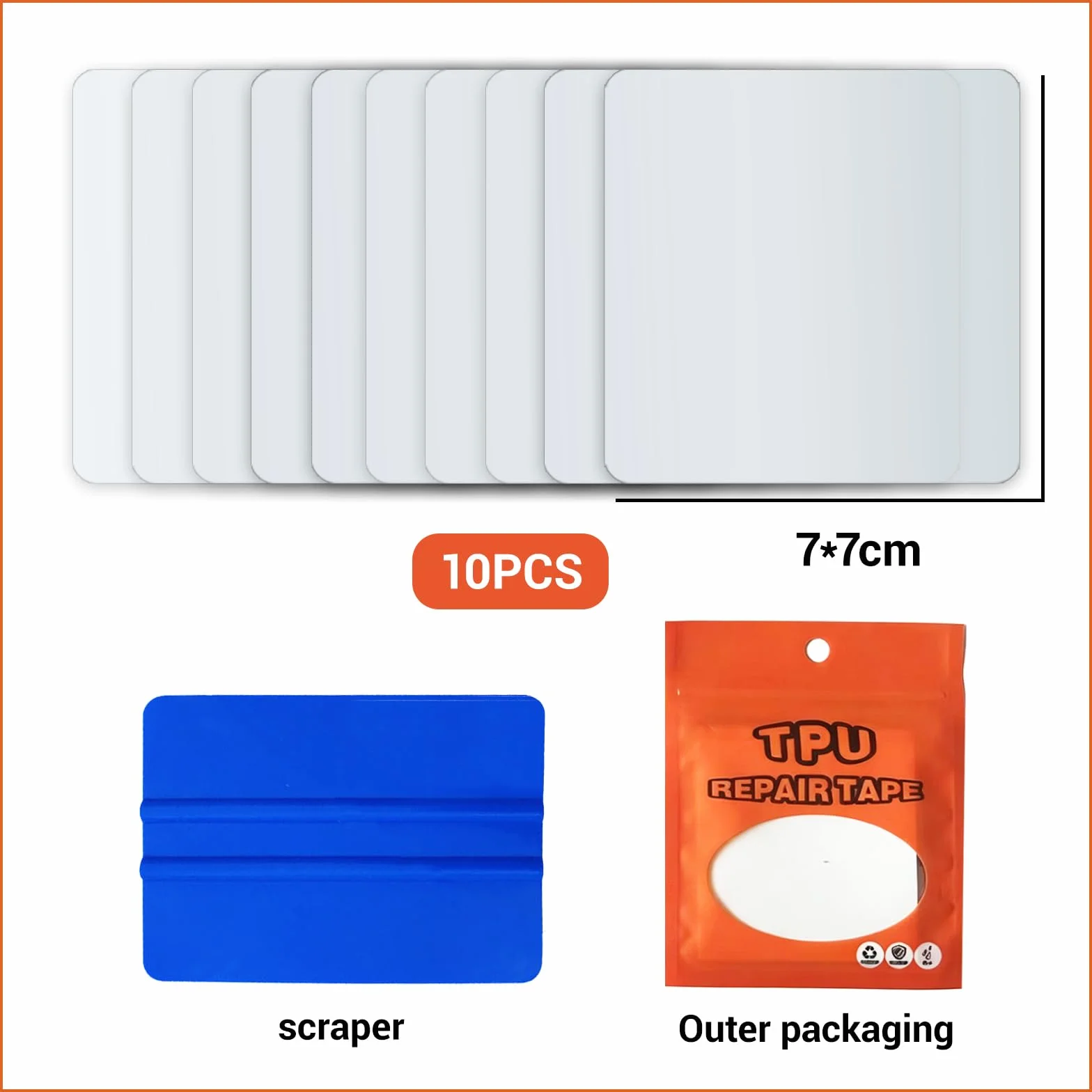Parches para Piscina 10 Piezas 7x7cm Cinta Adhesiva Repair Patch