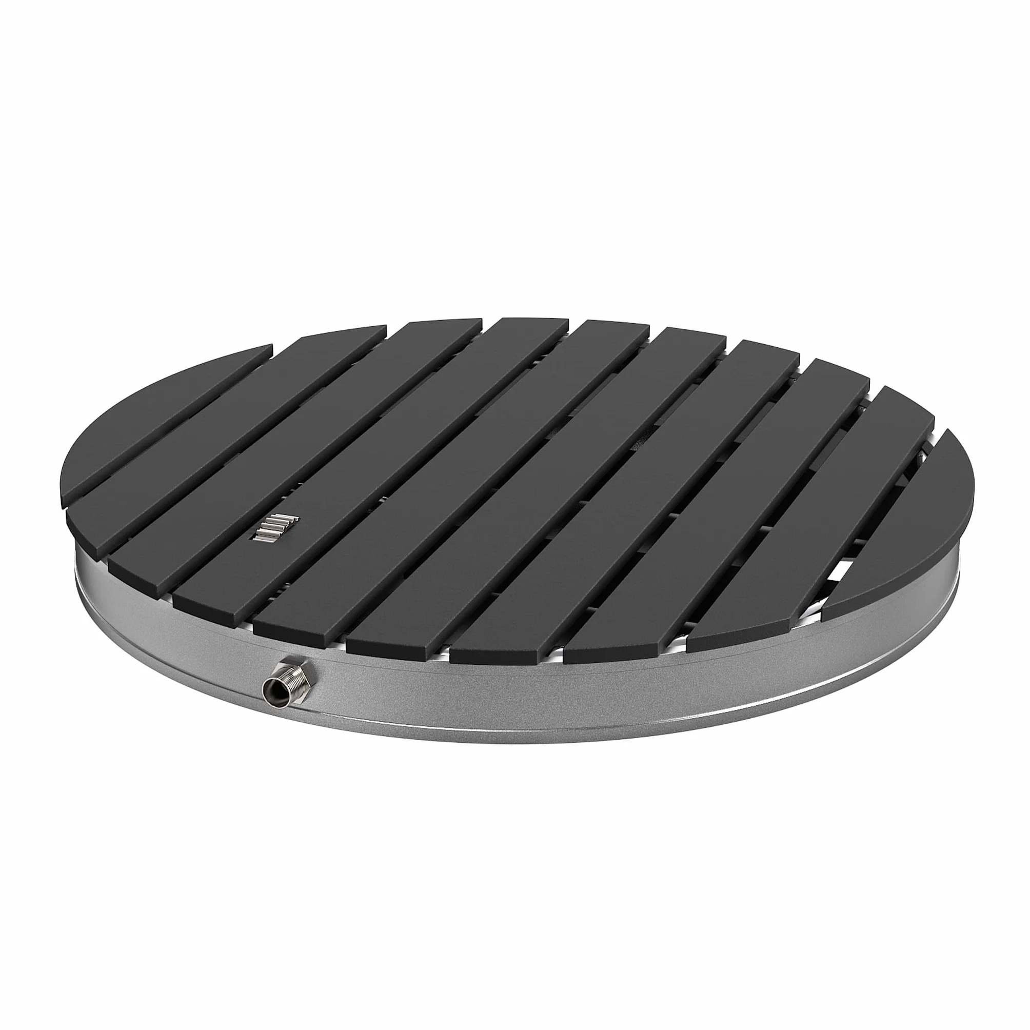 Ducha de jardín WPC/Aluminio Antracita móvil para Acampar Sauna sin Deslizamiento Redondo