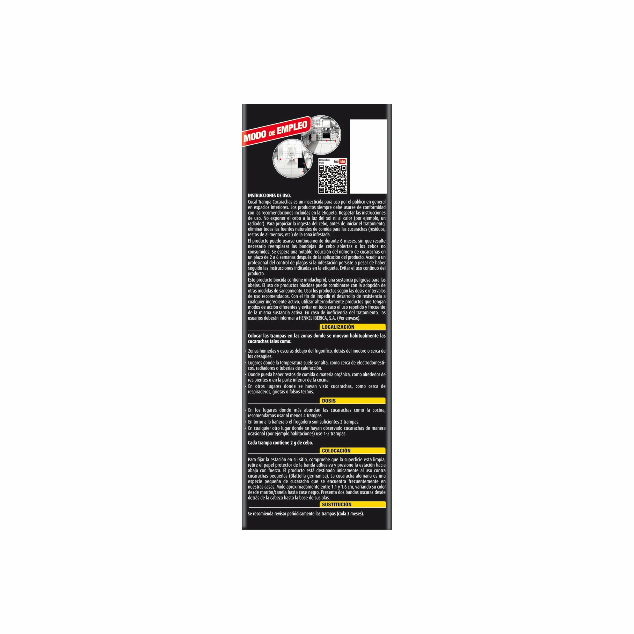 Cucal Insecticida Trampa Cucarachas Doble Cebo Pack 3 Total 18 Unidades