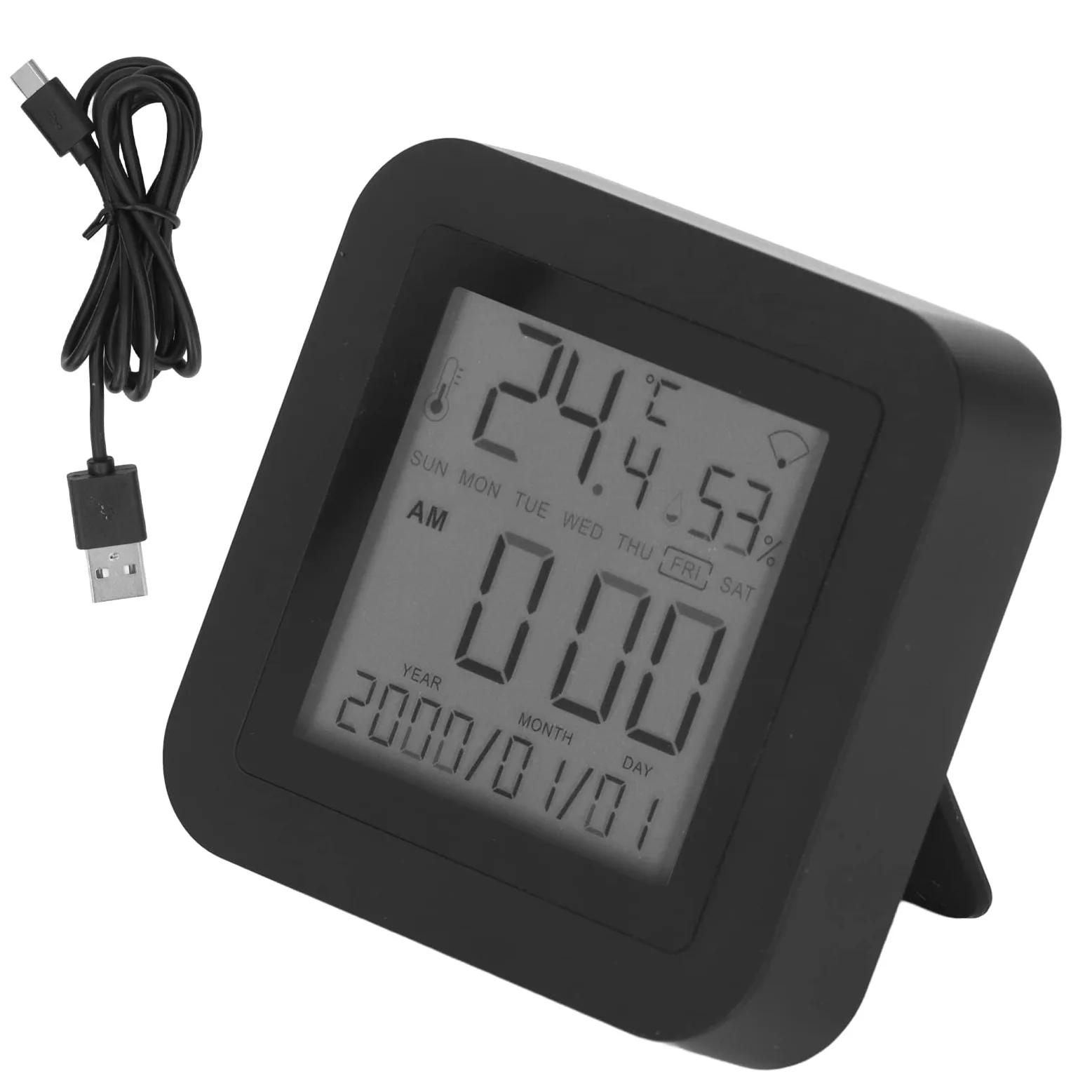 Termómetro higrómetro inteligente WIFI con control remoto por infrarrojos y pantalla LCD, medidor de temperatura y humedad compatible con Smart Life y Tuya APP, DC 5V, 2.4GHz WIFI