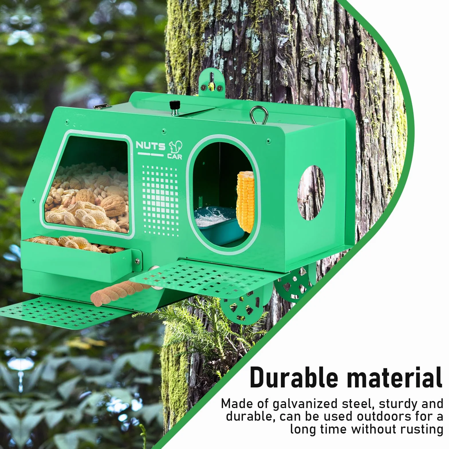 Comedero para Ardillas de Metal para Colgar en Árbol Exterior