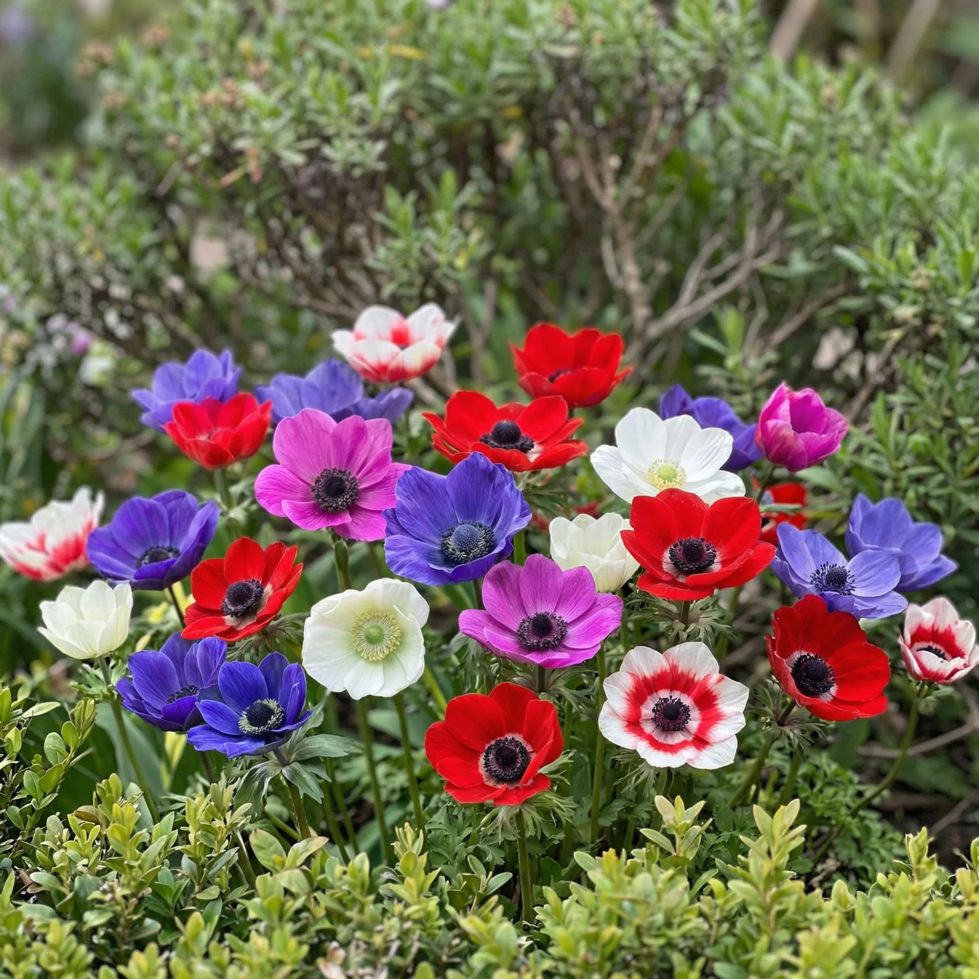 Bulbos de Anémona de Caen 50 Piezas - Flores Perennes Resistentes al Invierno para Macetas y Jardines