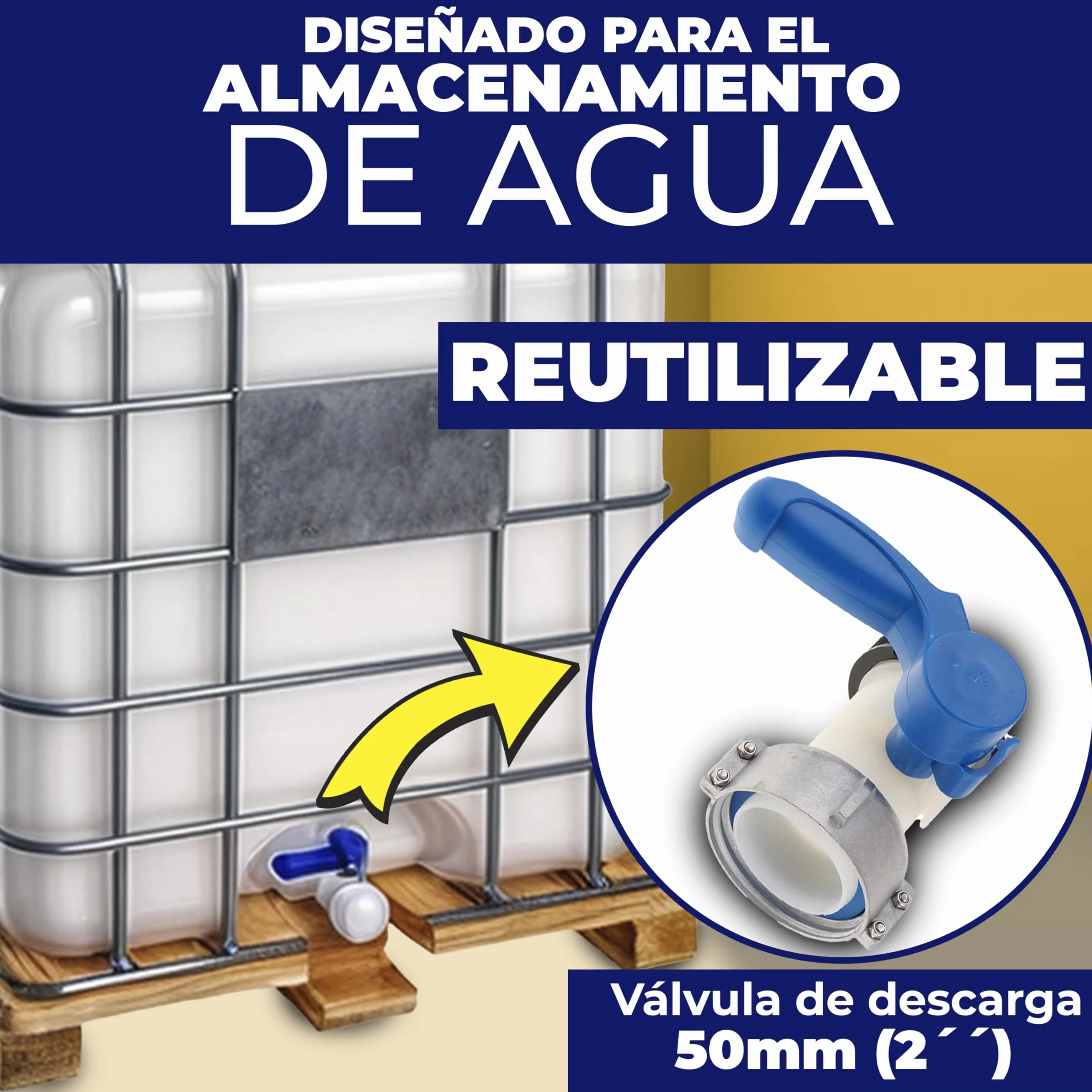 IBC-GRG Contenedor depósito 1000 litros con palet de madera