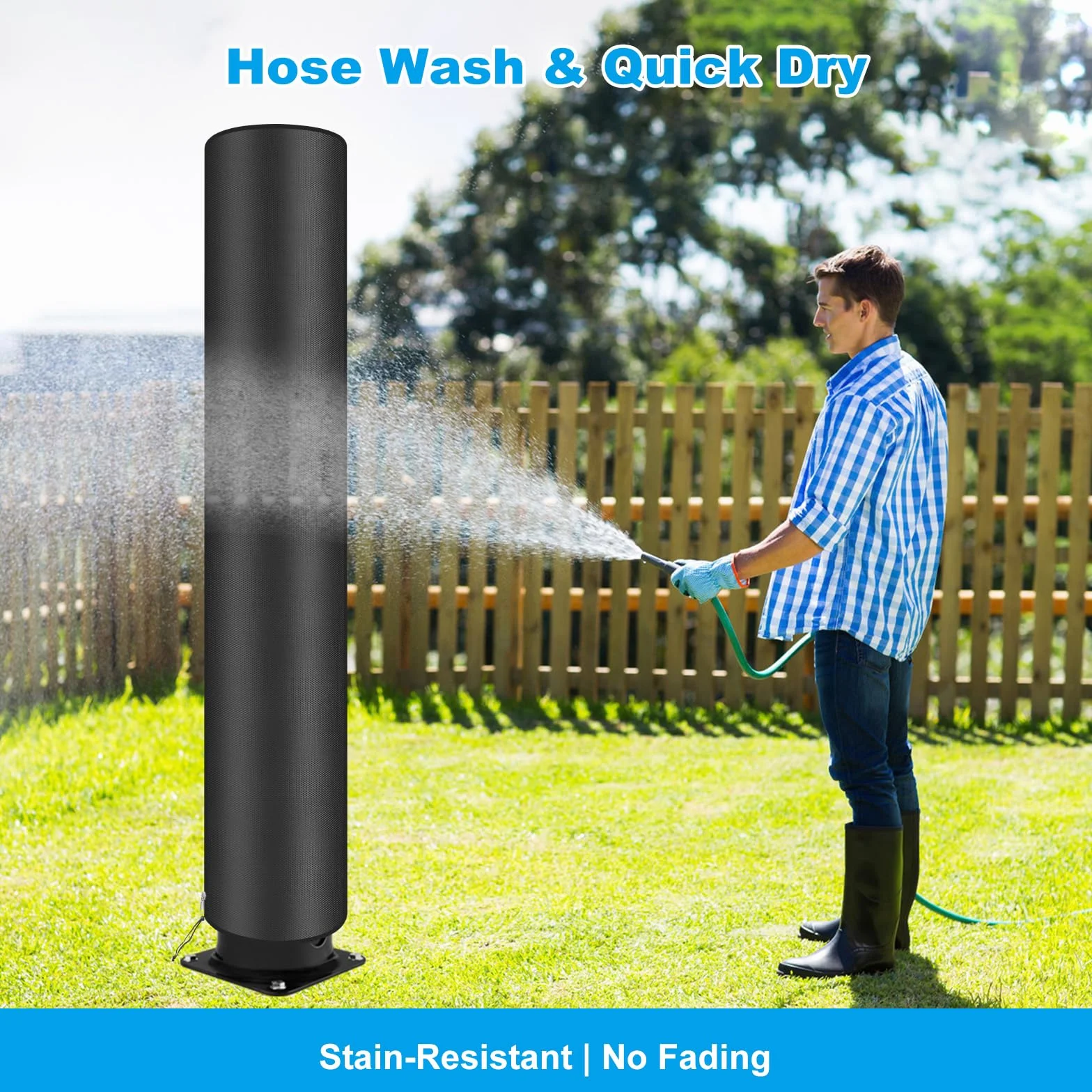 Funda Protectora Universal para Ducha Solar 220x62 cm Tela Oxford 420D Impermeable Anti-UV