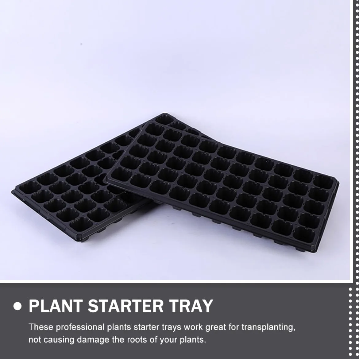 Homoyoyo 6 Bandejas de Germinación para Semillero, PVC Negro, 50 Cavidades, Múltiples Ranuras, para Plantas y Flores Pequeñas en Vivero y Cultivo