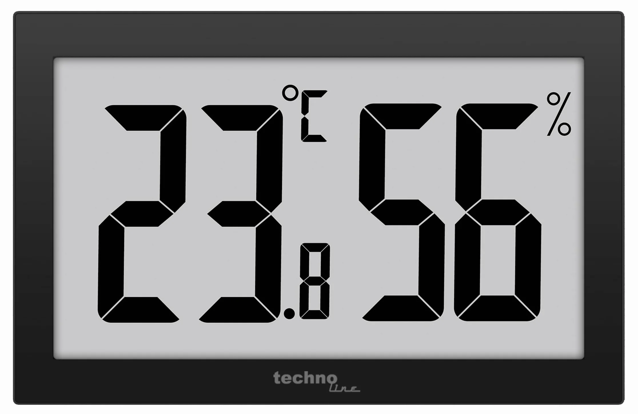 Technoline WS9465 Termómetro Higrómetro Pantalla LCD Jumbo Negro Oficina Hotel Foyer