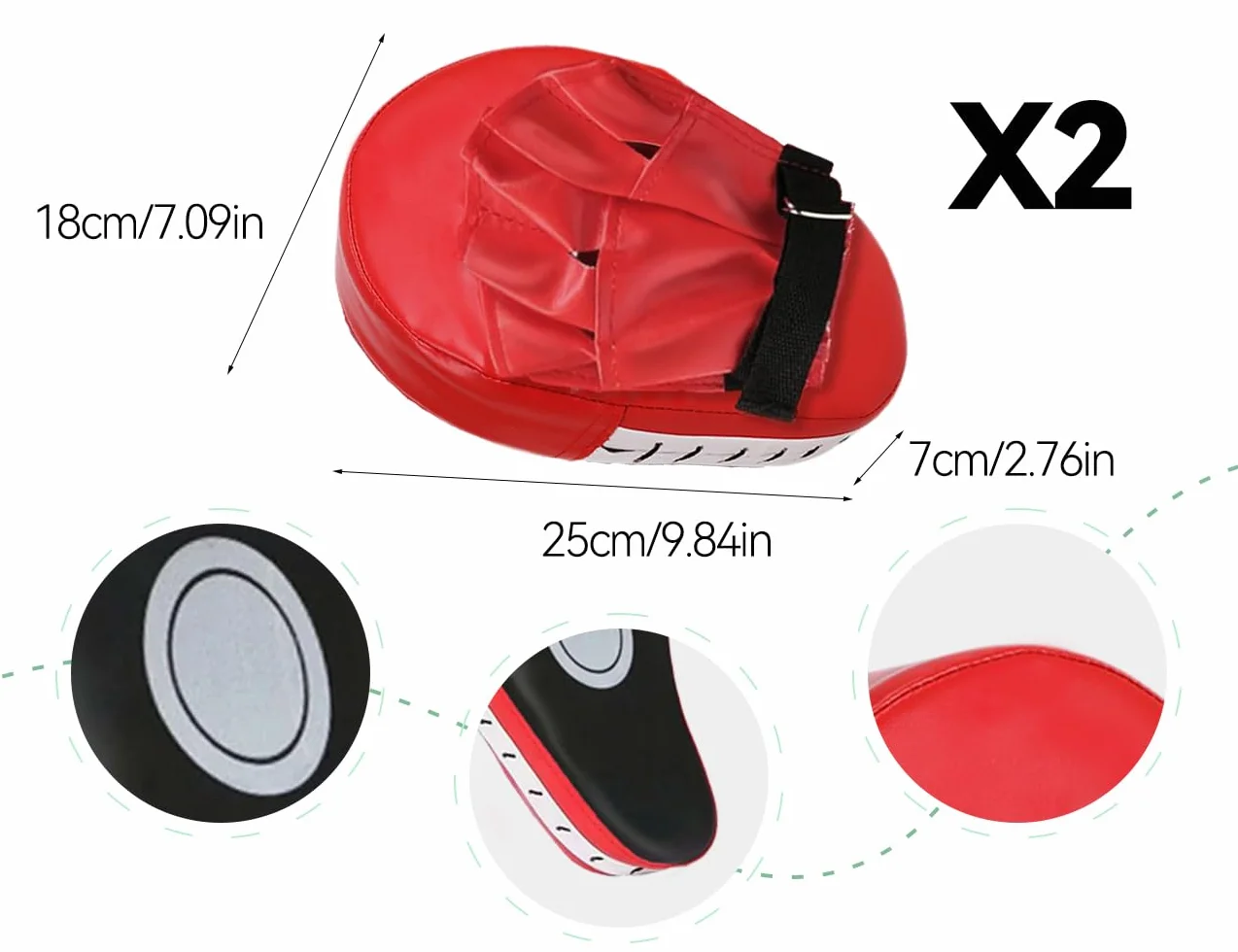 Manoplas de Kickboxing de PU para Entrenamiento de Artes Marciales, Muay Thai, Karate y Taekwondo (Rojos)