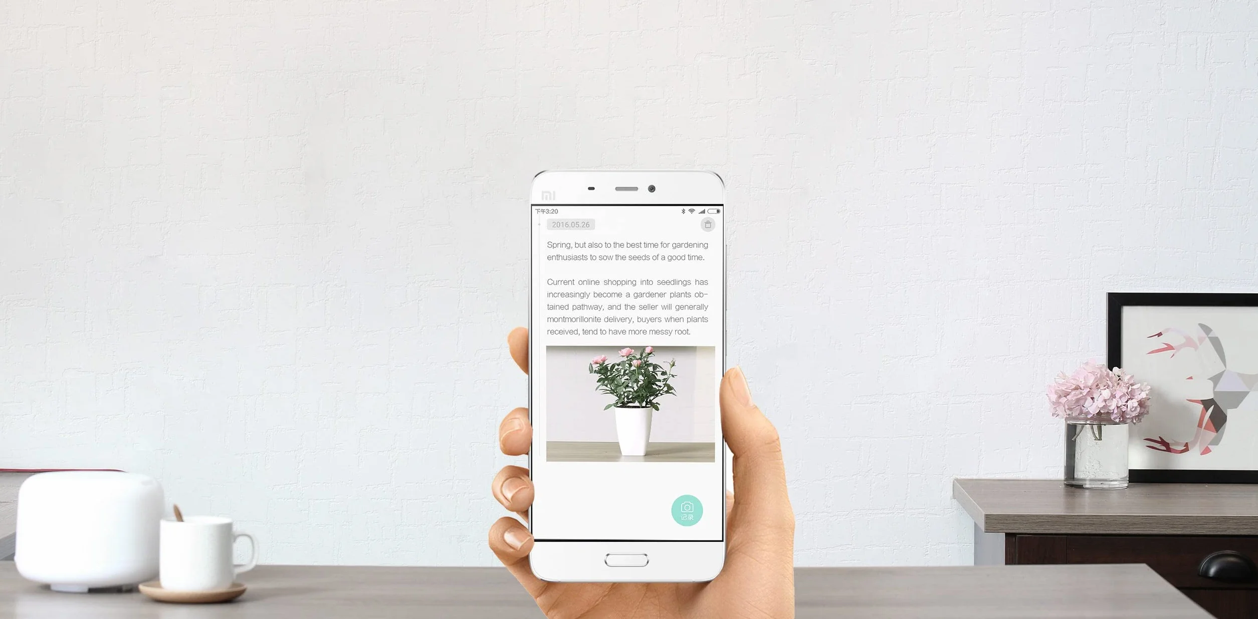 Monitor de plantas inteligente Flower Care, sensores en tiempo real para suelo, humedad, luz y temperatura, app iOS Android