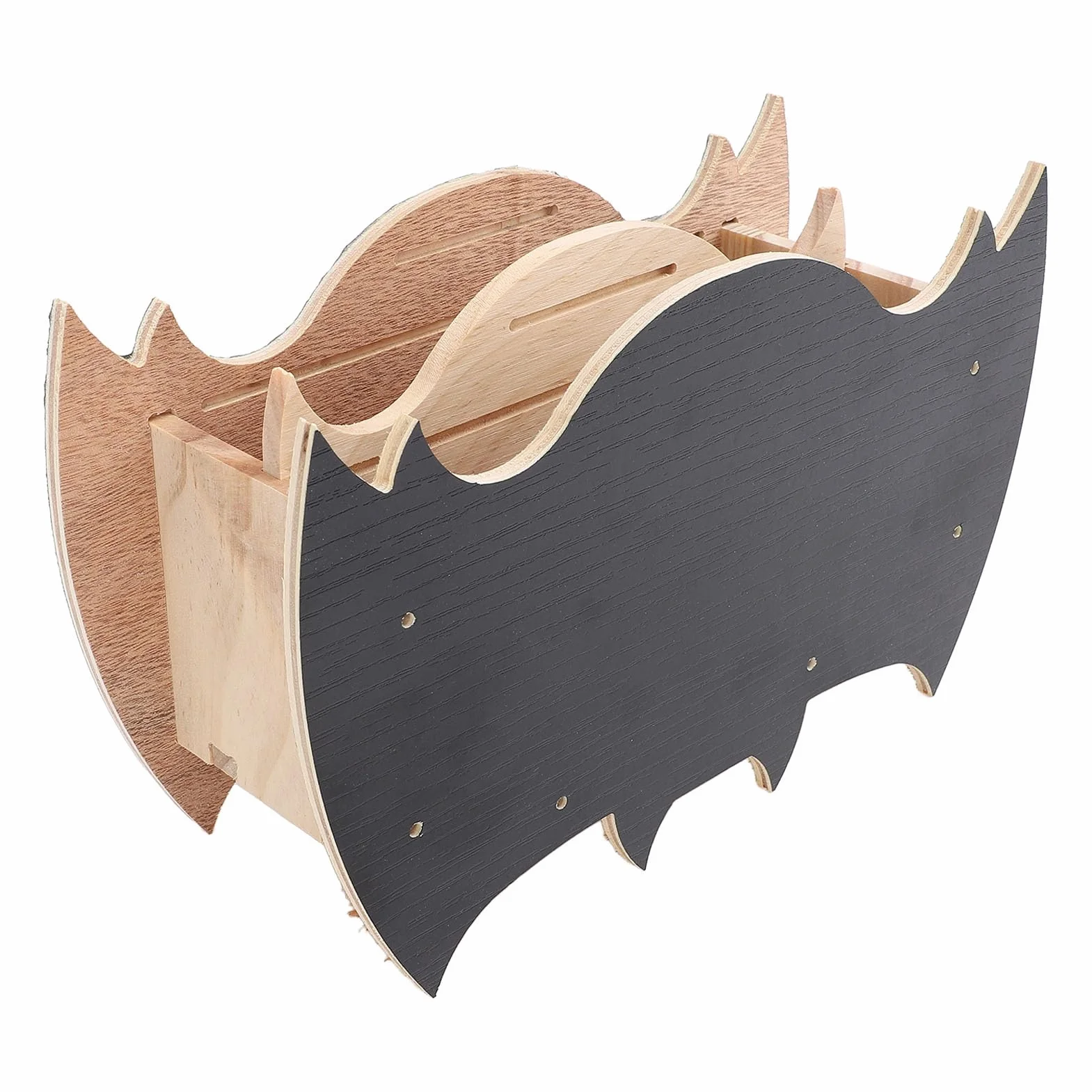 Elegante Casa de Madera para Murciélagos, Refugio Hábitat Montado Pared Durante,Caseta Bat Box Sin Tratar,Resistente Intemperie con Medio Ambiente Patio Jardinería Fácil