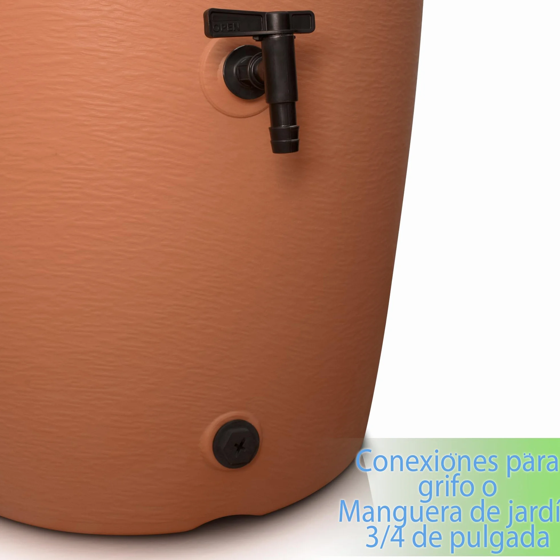 YourCasa Deposito Agua Lluvia 210 litros Barril Lluvia Resistente Heladas Plastico Grifo Terracota