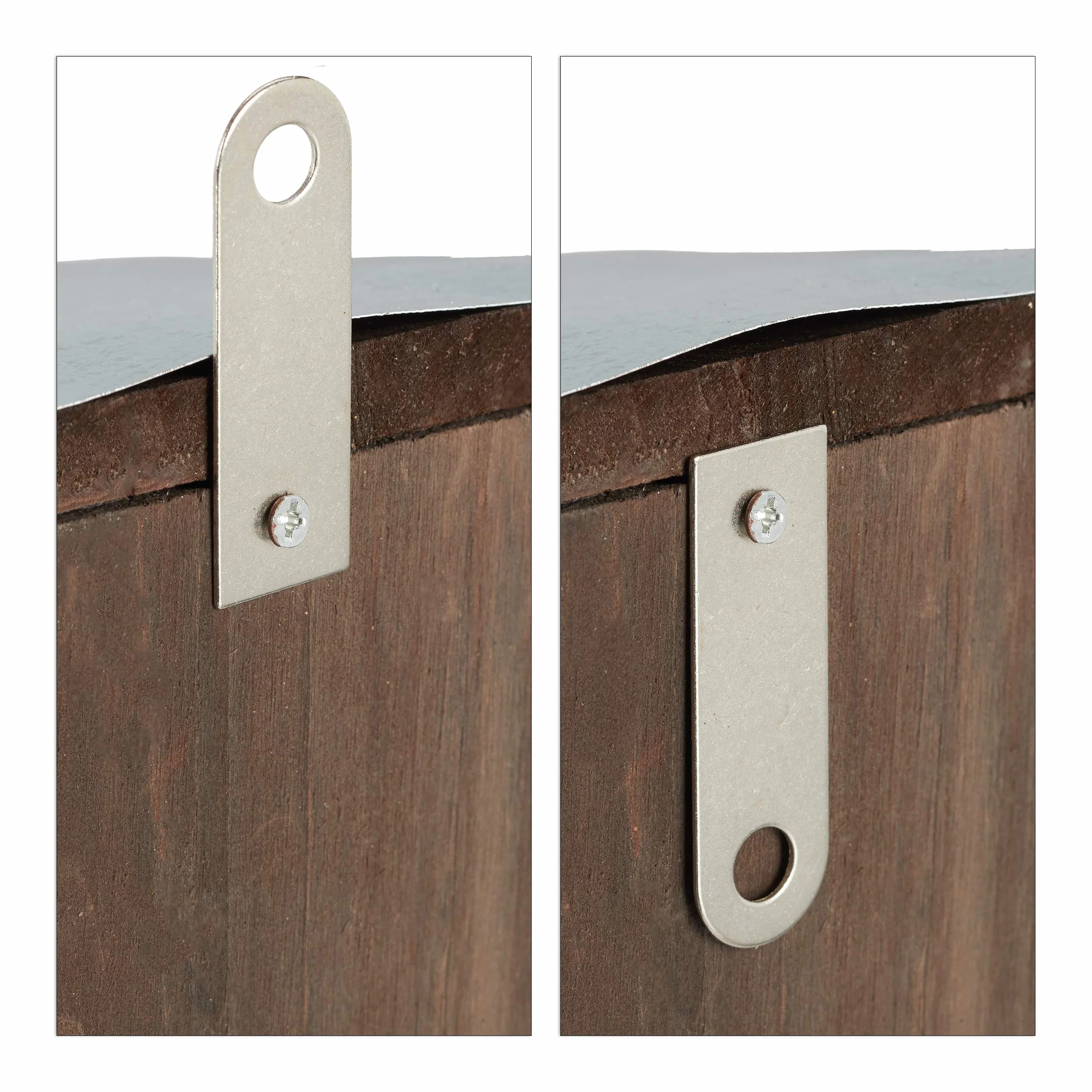 Relaxdays Comedero Ardillas Colgar Techo Metálico Madera Metal Marrón Oscuro 18x12x25 cm