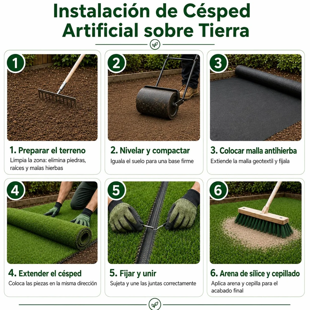 Césped Artificial TOKIO 40 mm 2x5 m Rollo Resistente UV Alta Densidad 18.900 Puntadas Drenaje 800 l/h/m²
