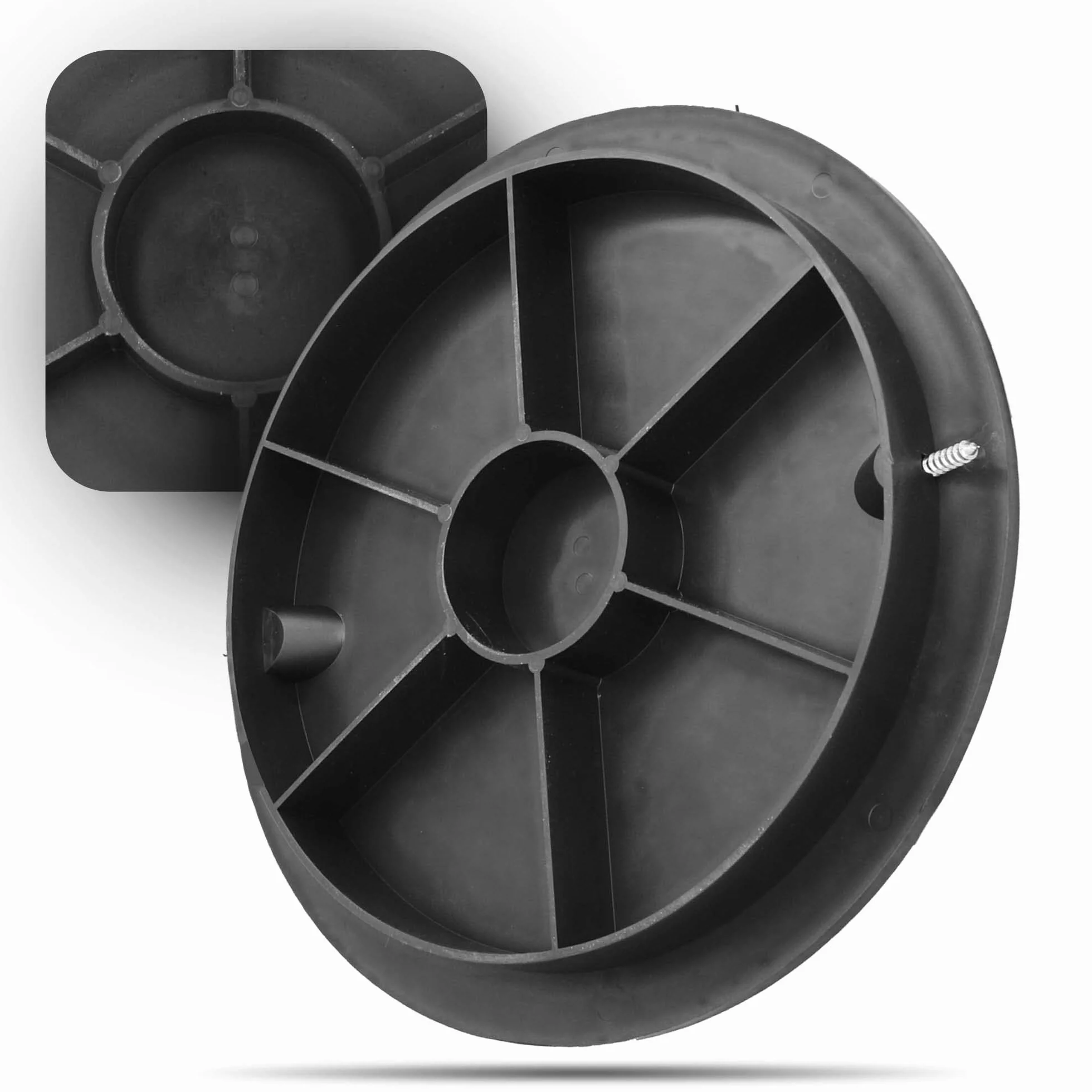 Tapa redonda de plástico PP DN315 Kl.A15 1,5 t para alcantarilla cisterna negro
