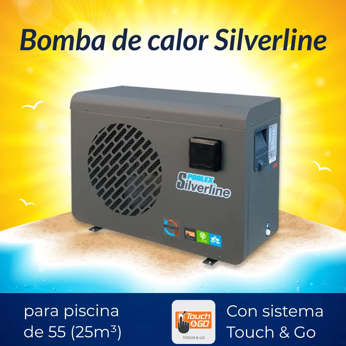 POOLEX Silverline 55 Bomba de Calor Gris