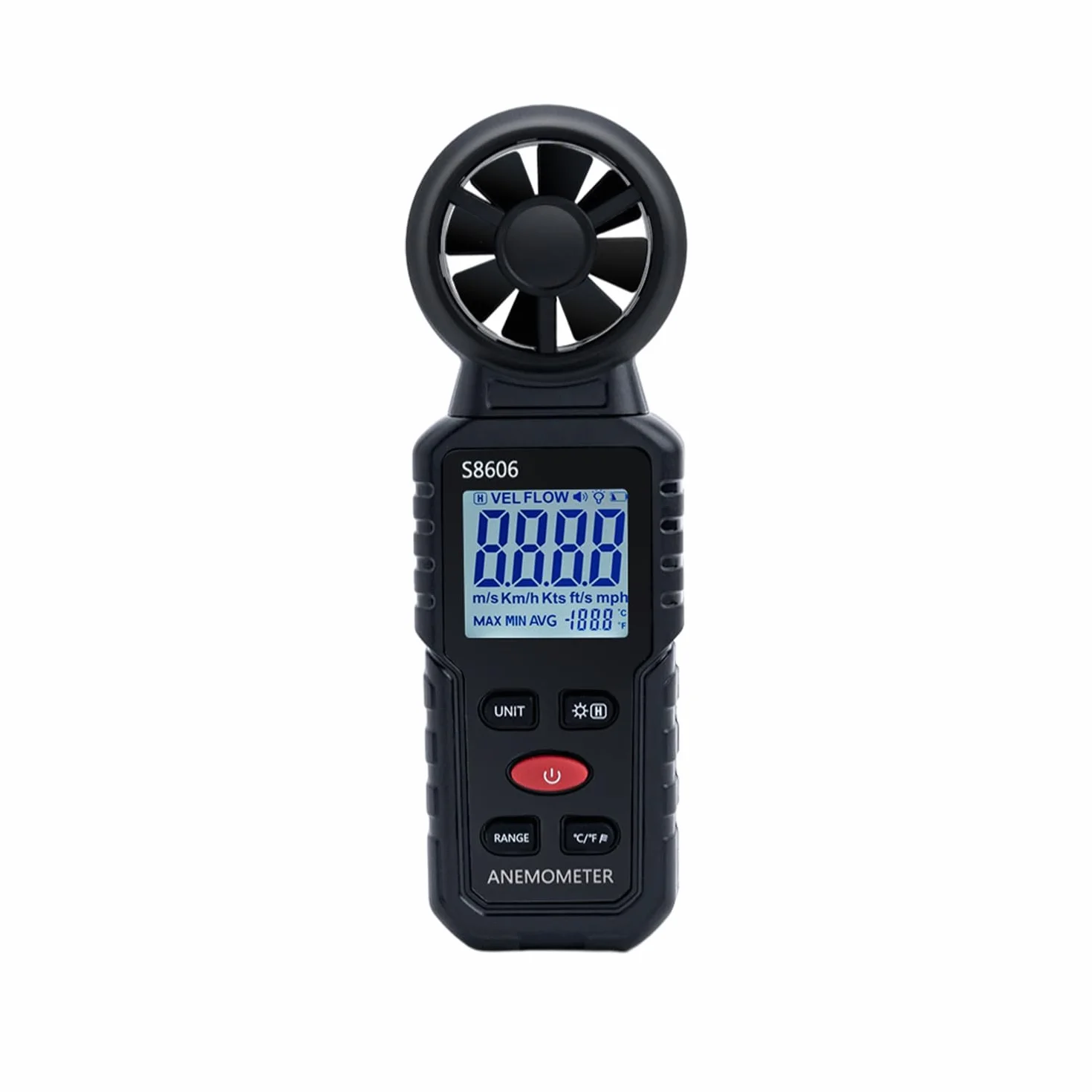 Mcbazel Anemómetro Portátil Digital 3 en 1 Mide Temperatura Velocidad Flujo Viento