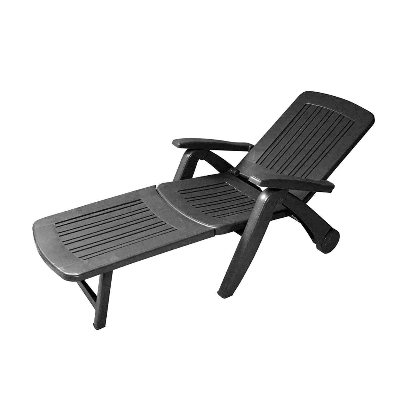CREVICOSTA QUALITY MARK MARCAS DE CALIDAD - CANCÚN - Tumbona de Resina Plegable y reclinable. 72 x 60 x 190 cm (Antracita)