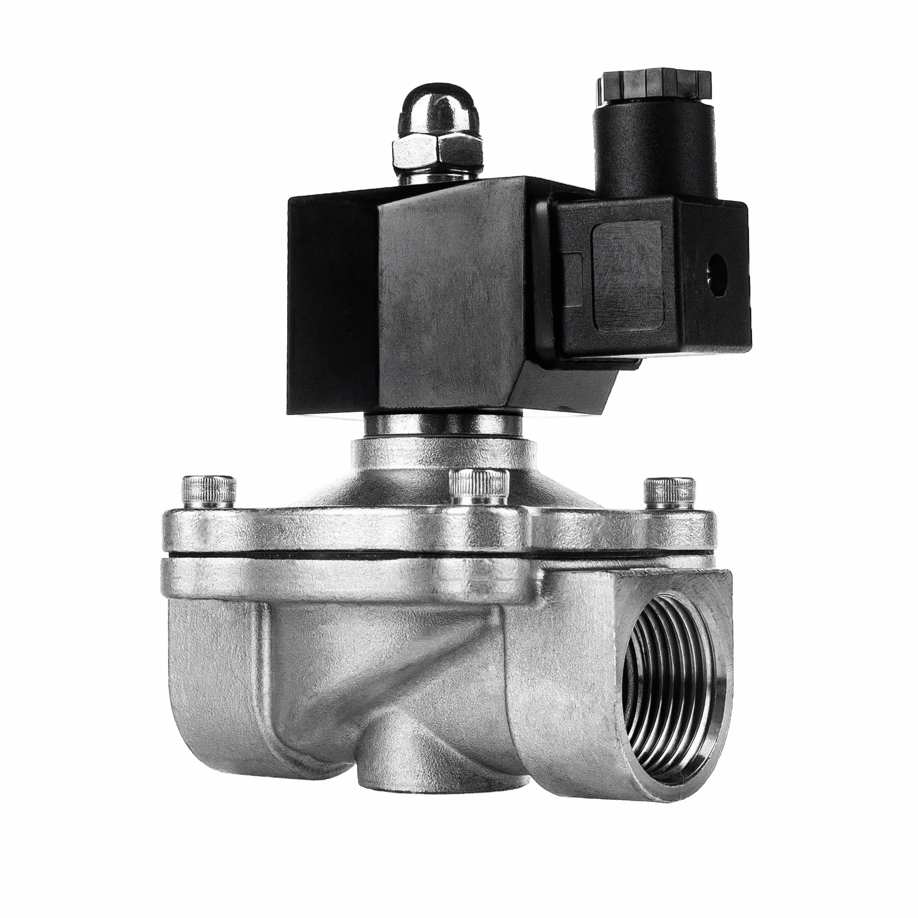 FSA Válvula Magnética de Acero Inoxidable 304 1" 24V DC 0-10 bar Viton cerrada