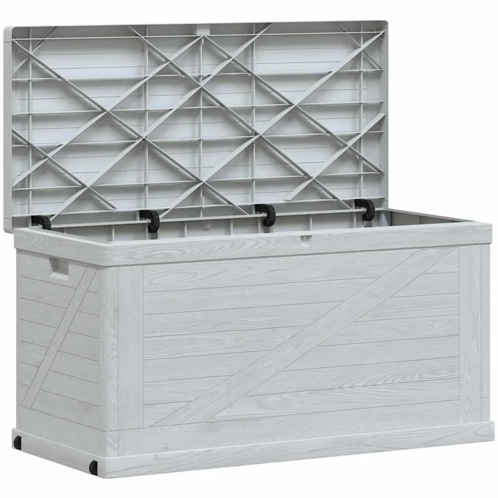 vidaXL Caja Almacenamiento Jardín 420 L Gris Claro
