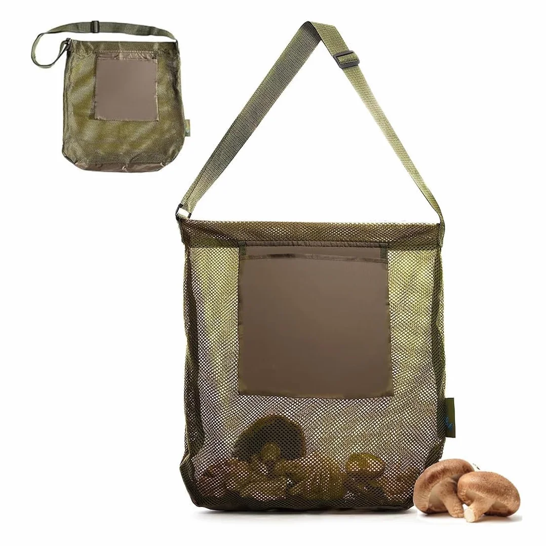 Bolsa para Setas Recoger Setas con Correa Ajustable y Bolsillo Extra