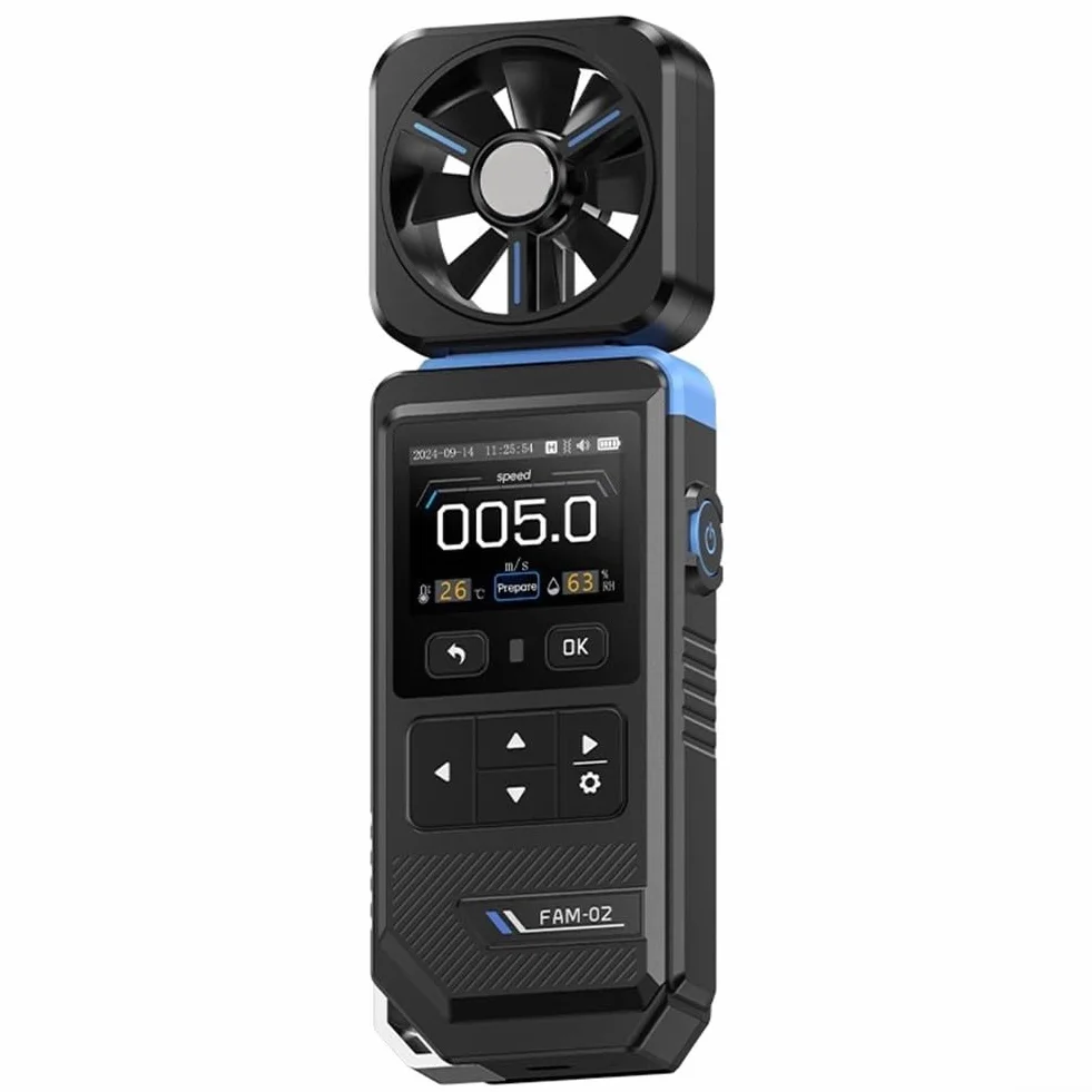 Termómetro higrómetro anemómetro profesional 3 en 1 FAM-02 medidor digital velocidad viento HVAC