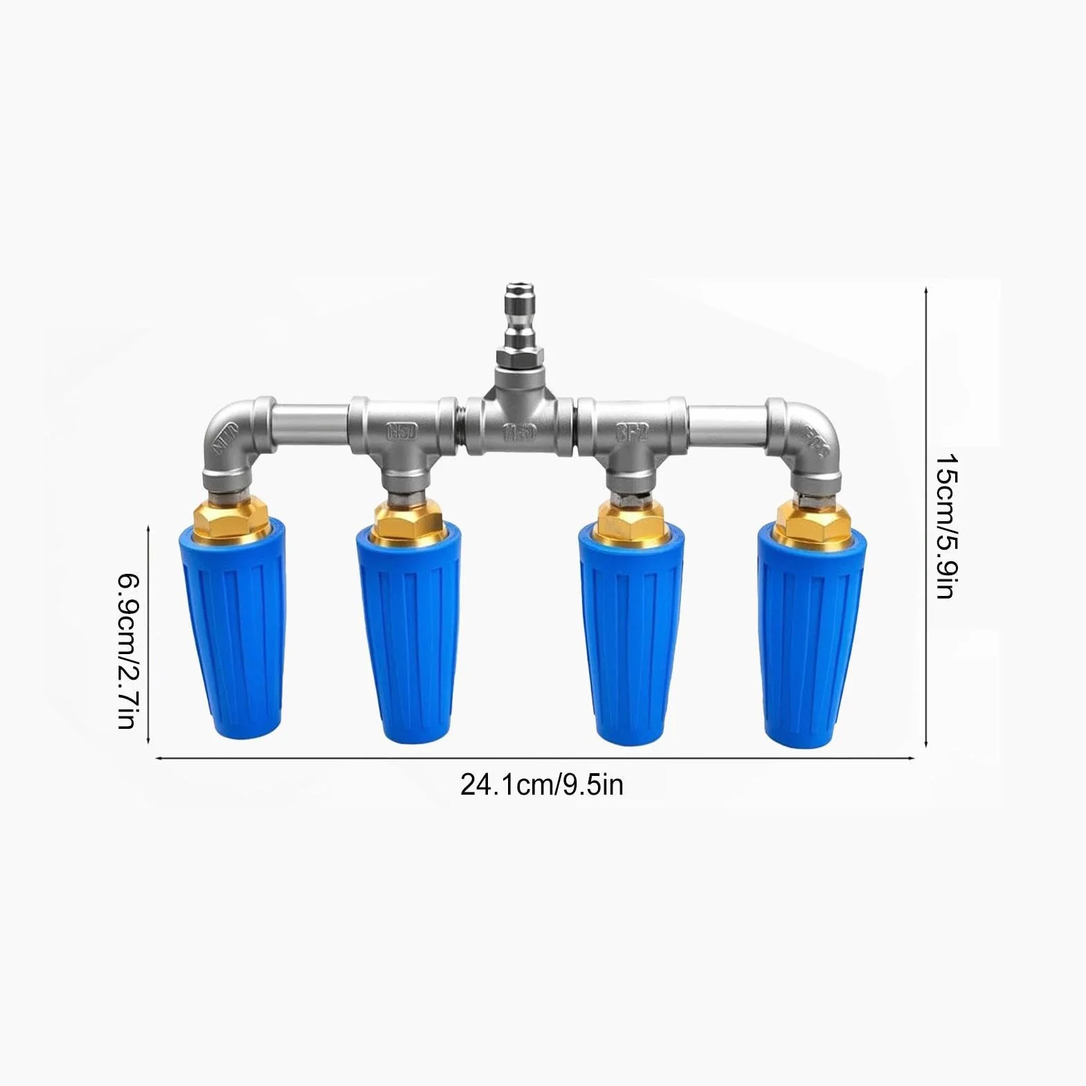 Boquilla Giratoria para Hidrolimpiadora Cuádruple Arandela Ergonómica De | Boquilla Manual para Manguera de Alta Presión Para LavadoCoches, Riego, Jardinería, Limpieza Patios,