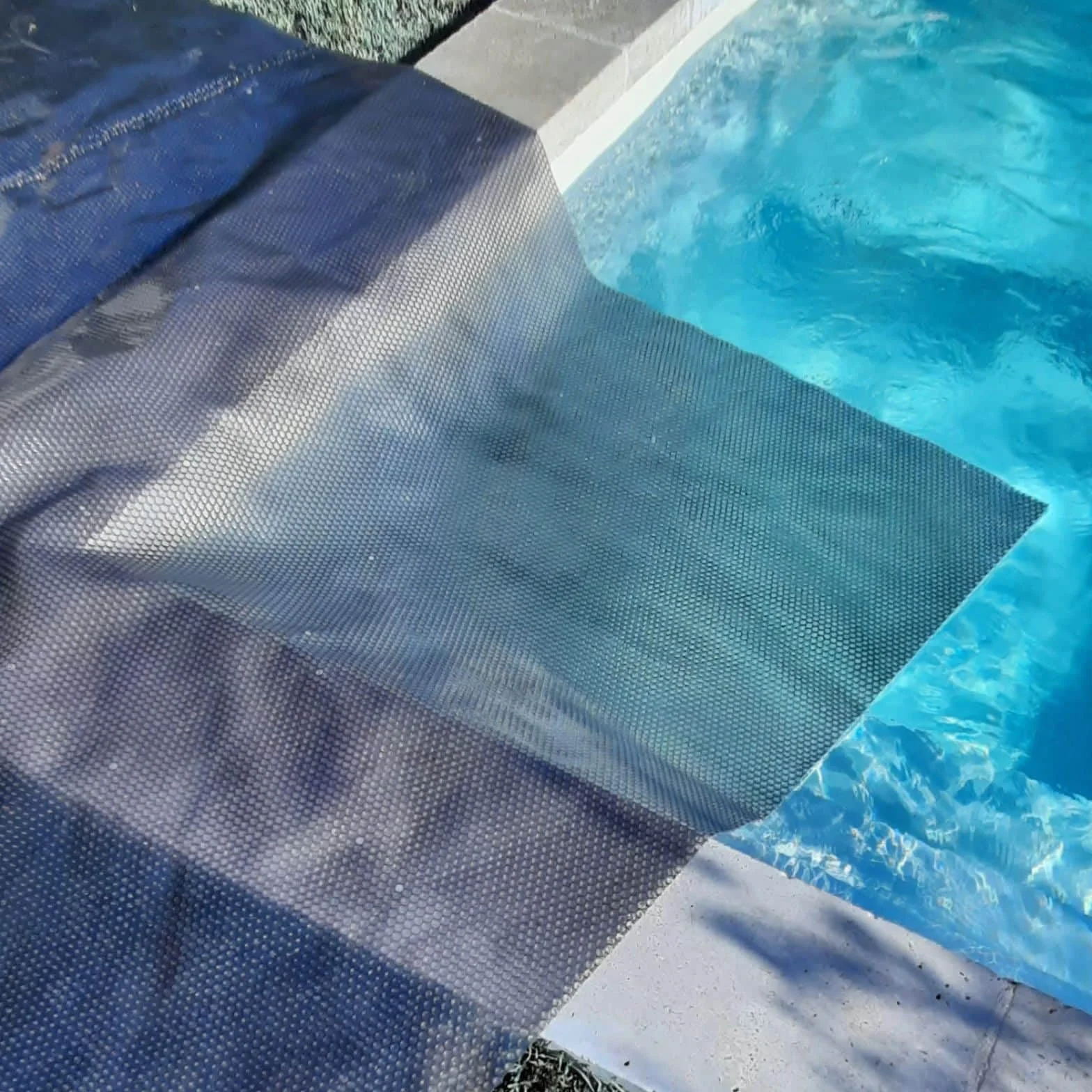 Manta solar para piscina gris plateado rectángulo 8 x 4 m grosor 350 micras lona de burbujas