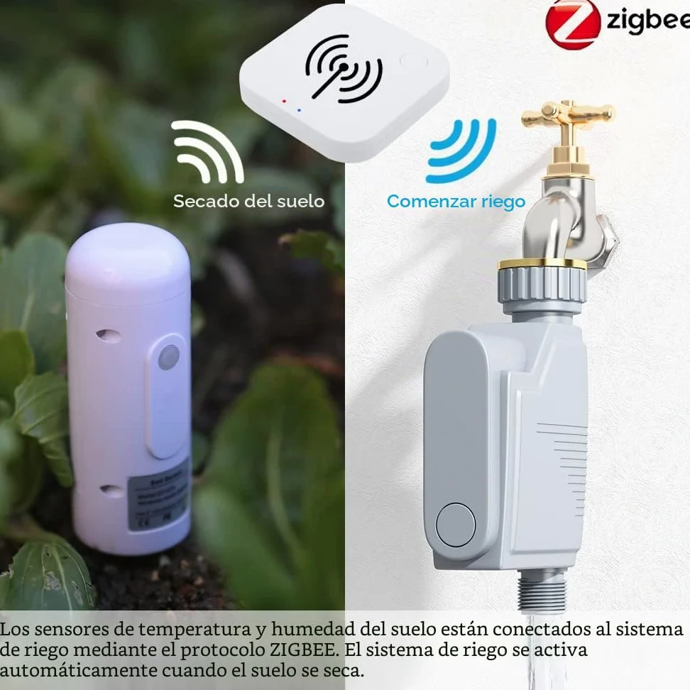 ZIGBEE Medidor de humedad y temperatura del suelo de jardín, sensor impermeable al aire libre, probador de humedad de plantas, compatible con la aplicación TUYA Smart