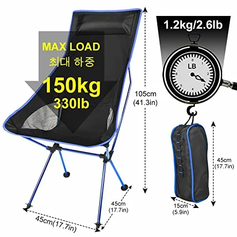 Tumbonas al aire libre, silla de gravedad cero, tumbonas de patio, sillas reclinables plegables, silla de camping, silla plegable ultraligera portátil, silla de playa for acampar, carga alta, aluminio
