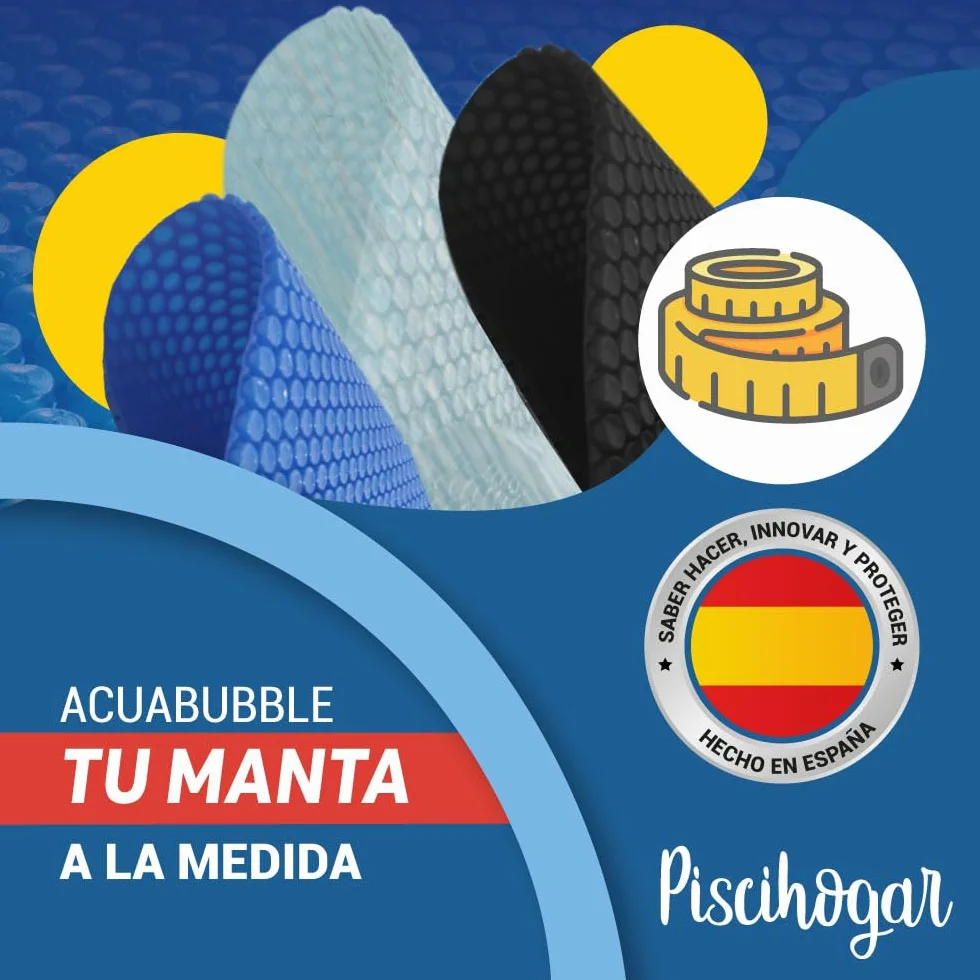 Manta térmica piscina AcuaBubble PLUS 500 micras 2.00 x 4.00 m Fabricada en España