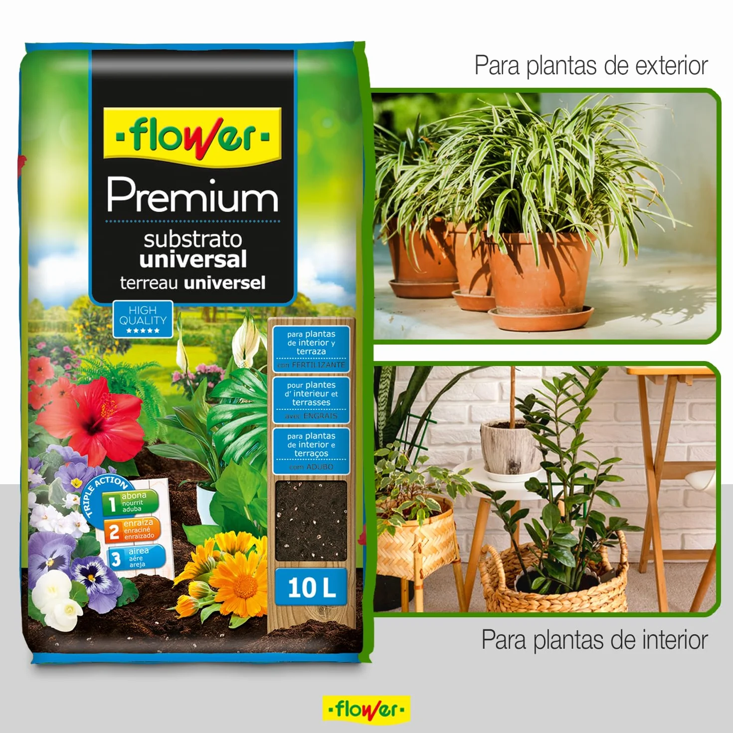 Sustrato Universal Premium 10 L con Perlita y Fibra de Coco para Plantas Interior y Exterior