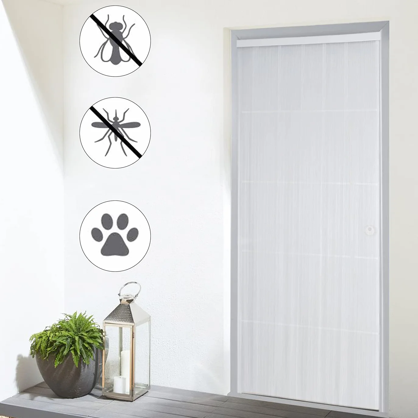 Cortina Plana PVC Puerta Exterior Interior Libre Insectos 210x90CM Marron P18