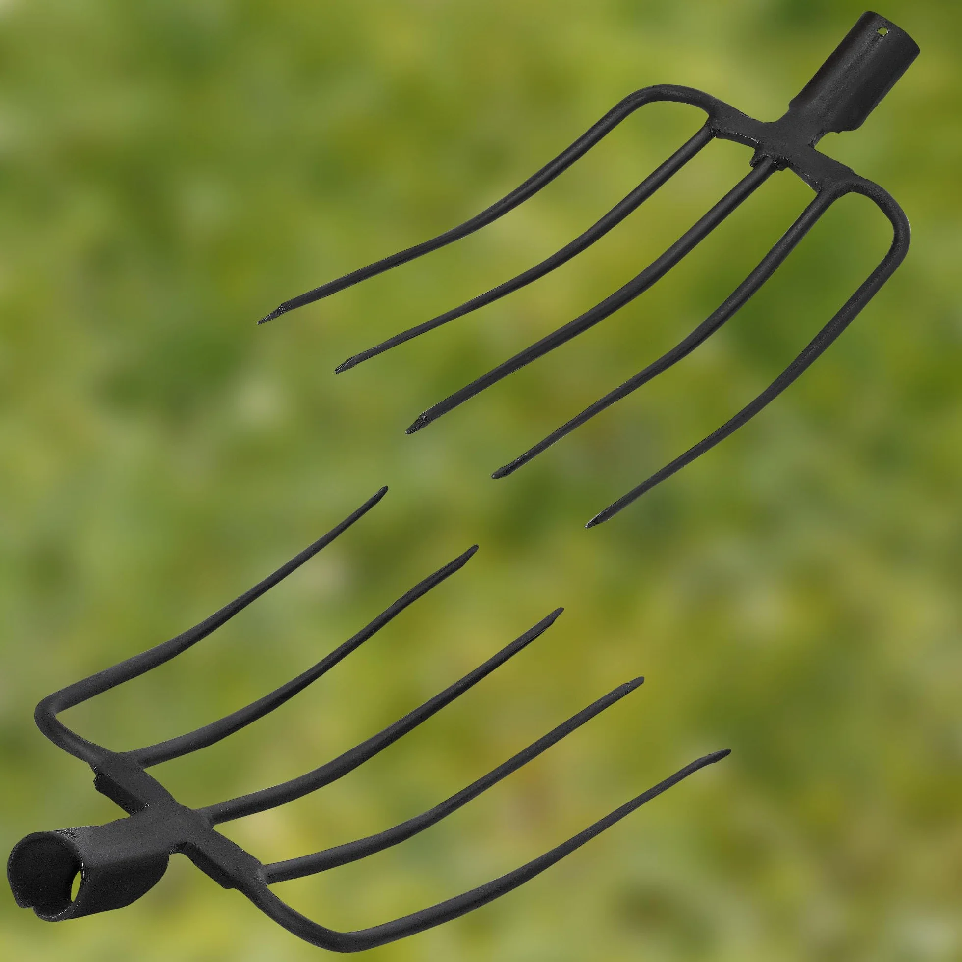 KOTARBAU Horca de acero con 5 Dientes, Horca de jardín para compost, estiércol, sin mango