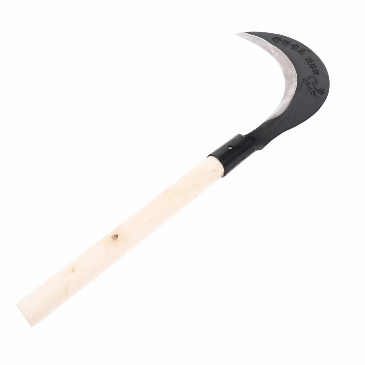 Hemobllo Guadaña De Mano De Acero Al Manganeso Para Deshierbe Jardinería Mango Largo, Cuchillo Jardín Afilado y Resistente Para Césped y Maleza, Herramienta Manual Práctica Para Cultivo