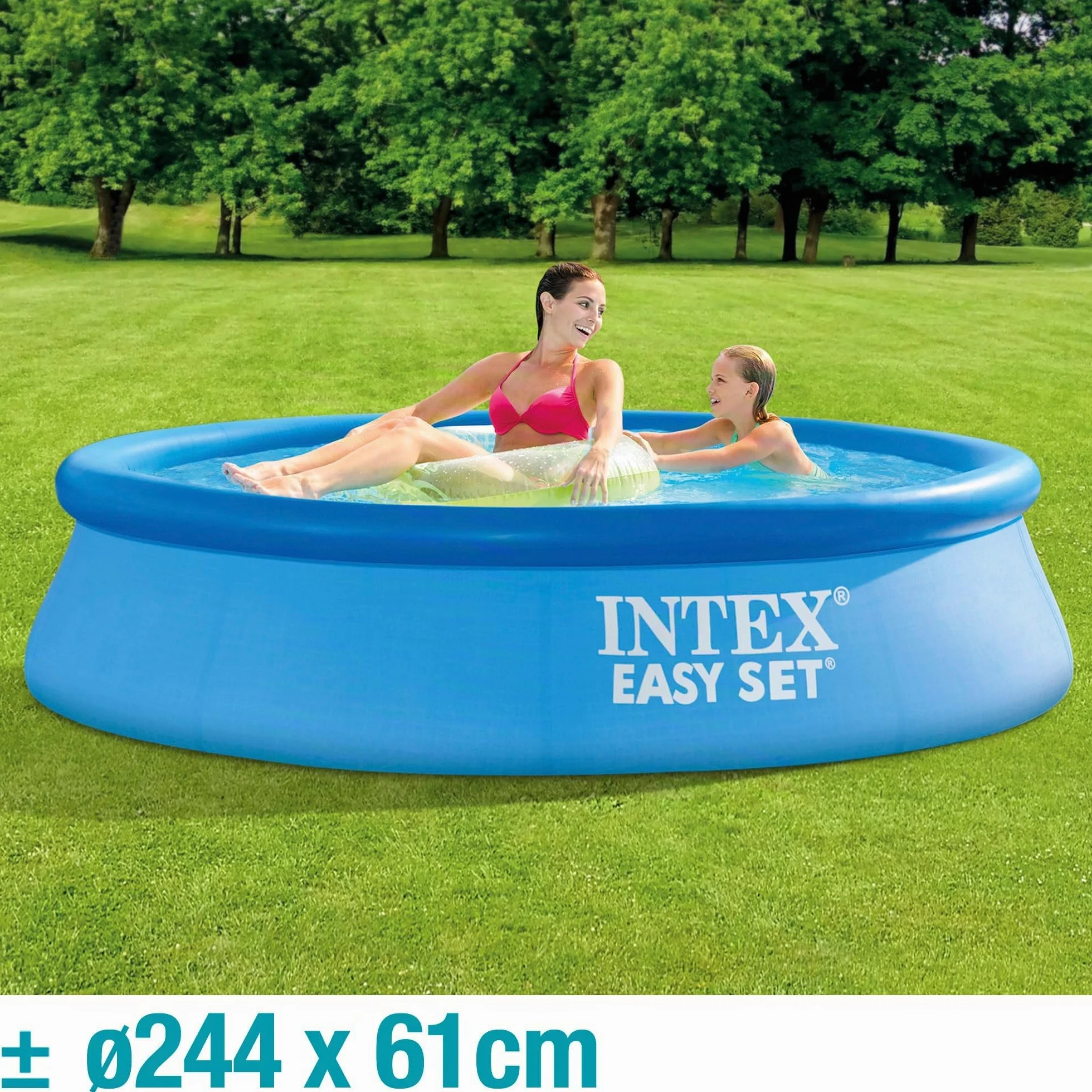 Intex Piscina Hinchable Redonda Ø244x61 cm 1.942 litros para 2 Personas