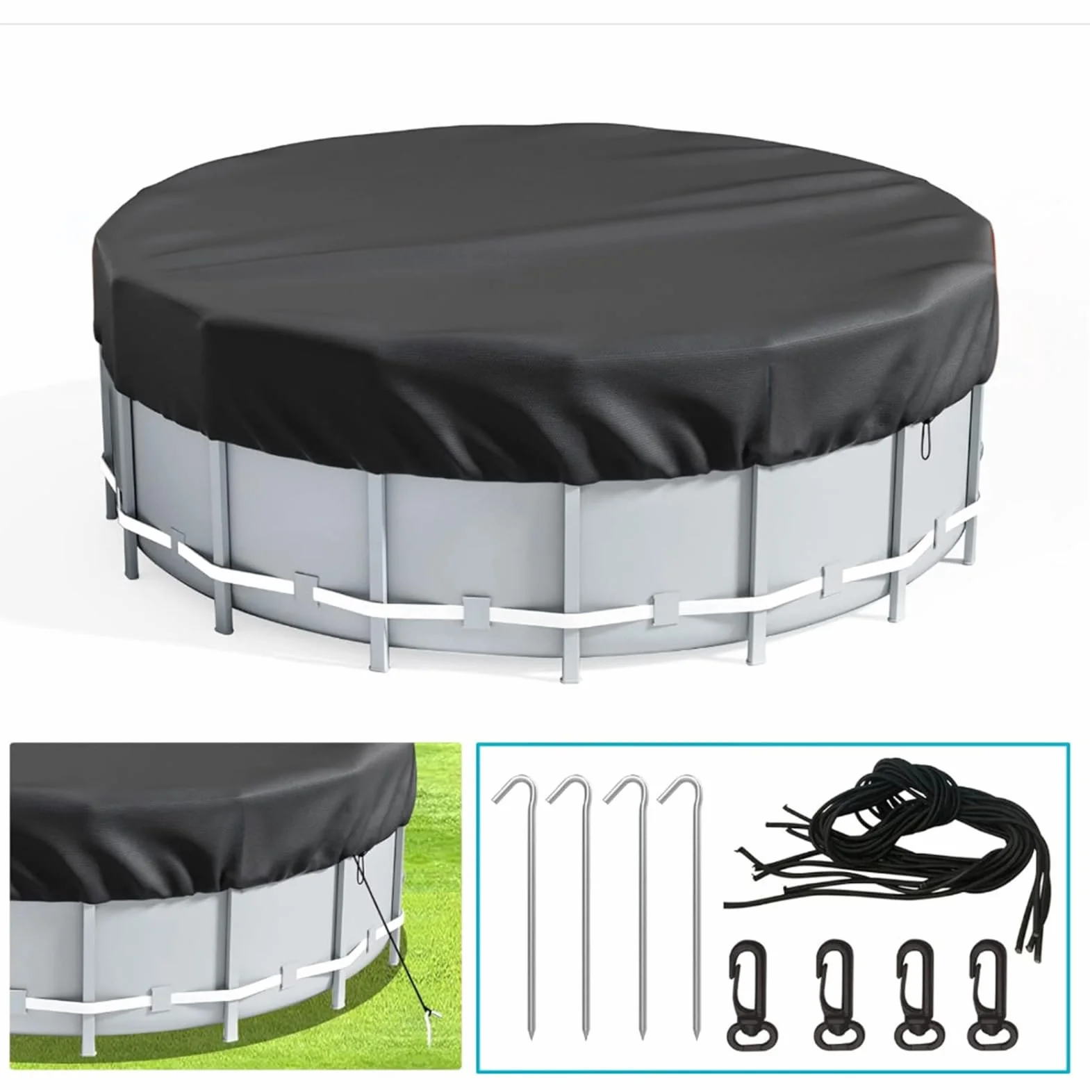 Lona para Piscina Redonda Alta Resistencia al Desgarro Protección UV Cubierta