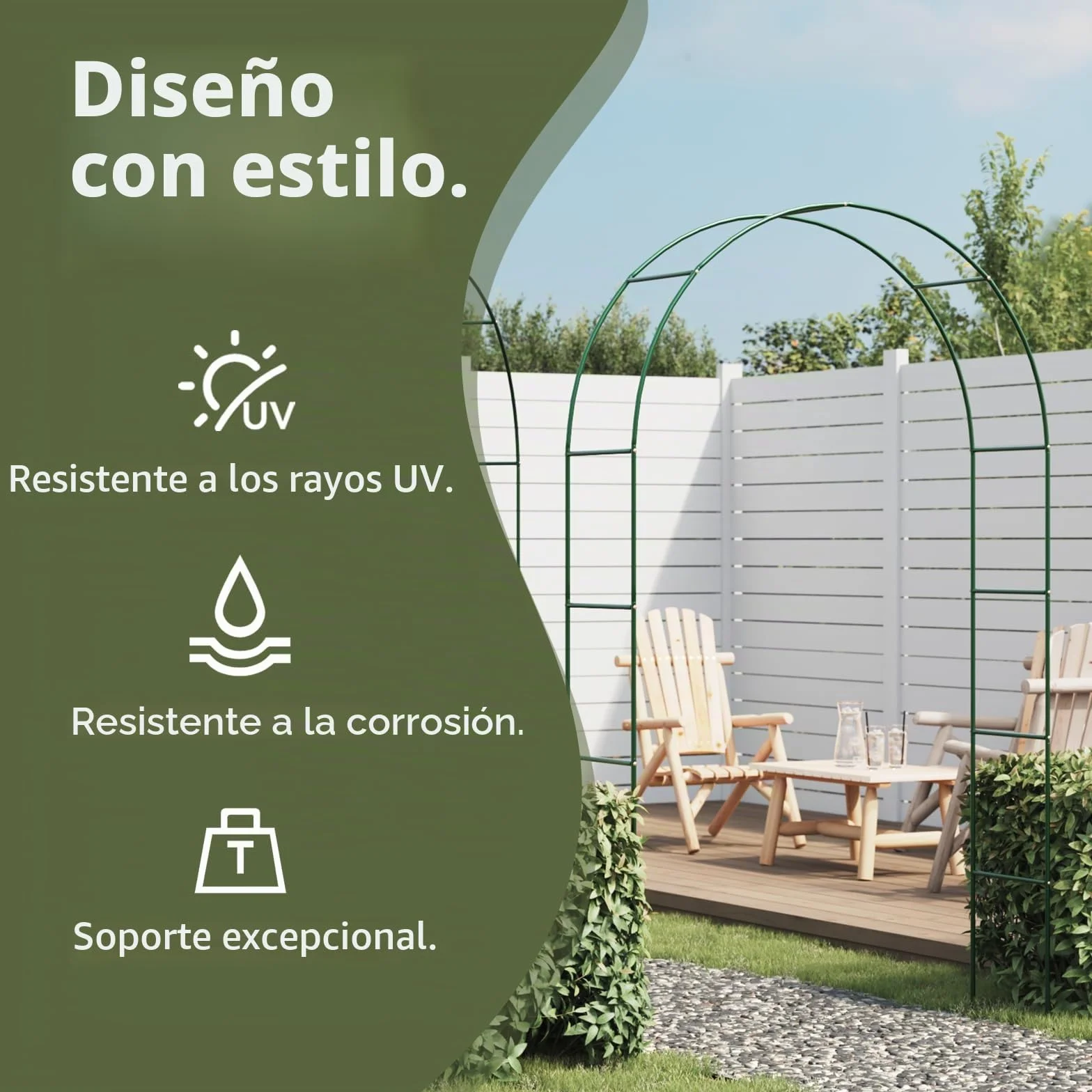 vidaXL 2X Arco de Rosas y Plantas Enredaderas de Jardín Hierro Verde Ocuro
