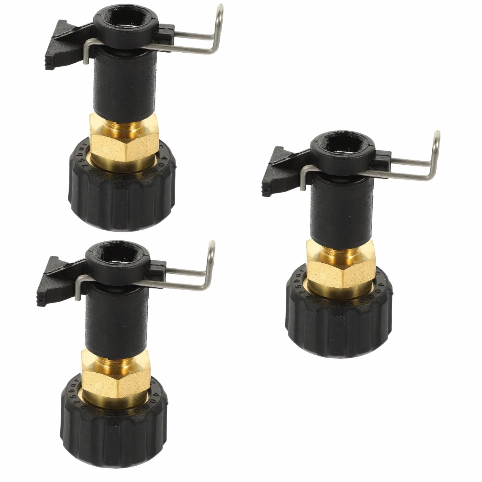 Kisangel 3 Piezas Adaptador de Conector Rápido de Latón para Manguera de Lavadora a Presión Compatible con Rociadores de Alta Presión Instalación y para Limpiar Coches Pisos y Paredes