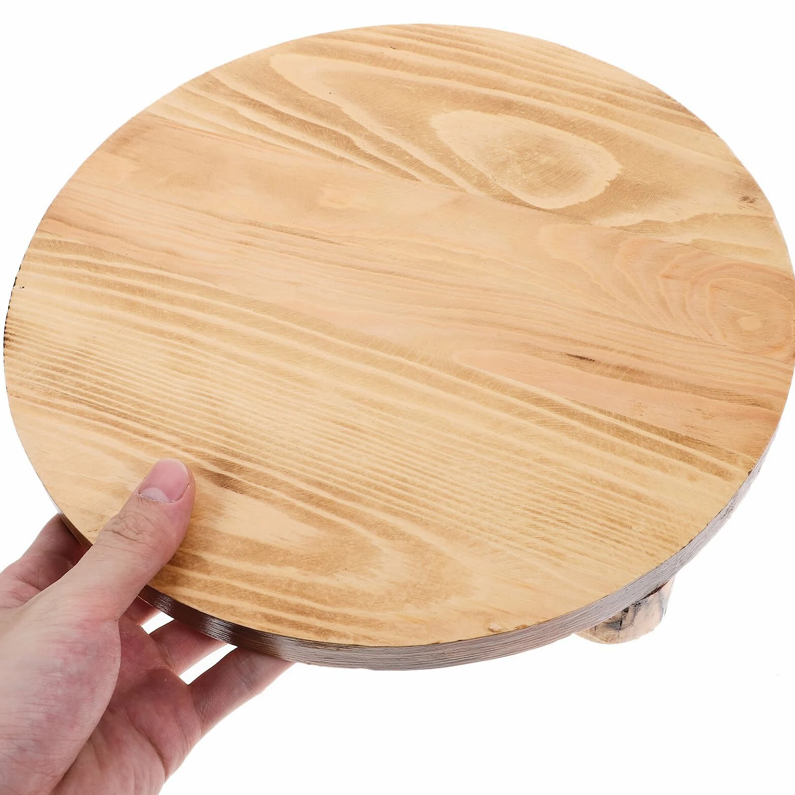Gatuida Soporte para Macetas de Madera Beige Redondo y Estable, Elevador Multifuncional para Plantas y Bonsáis Hogar