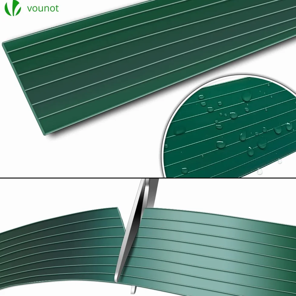 VOUNOT Tiras de Protección Visual de PVC 300 m x 4.7 cm para Valla de Jardín, Verde con 600 Clips