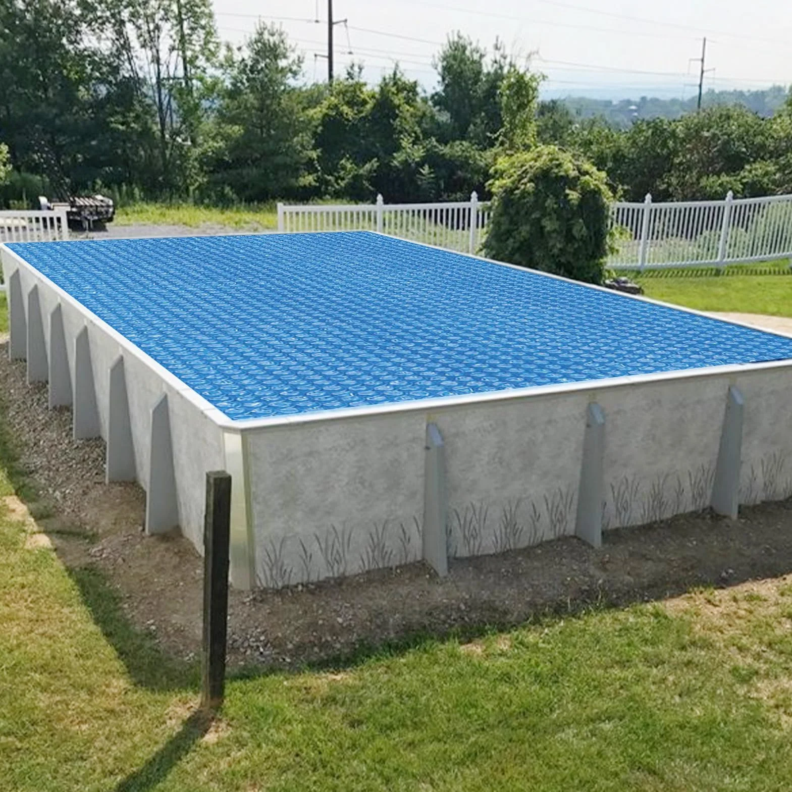 Cubierta de Piscina Solar Térmica Manta de Burbujas Aislamiento Polvo 2.2x1.5m